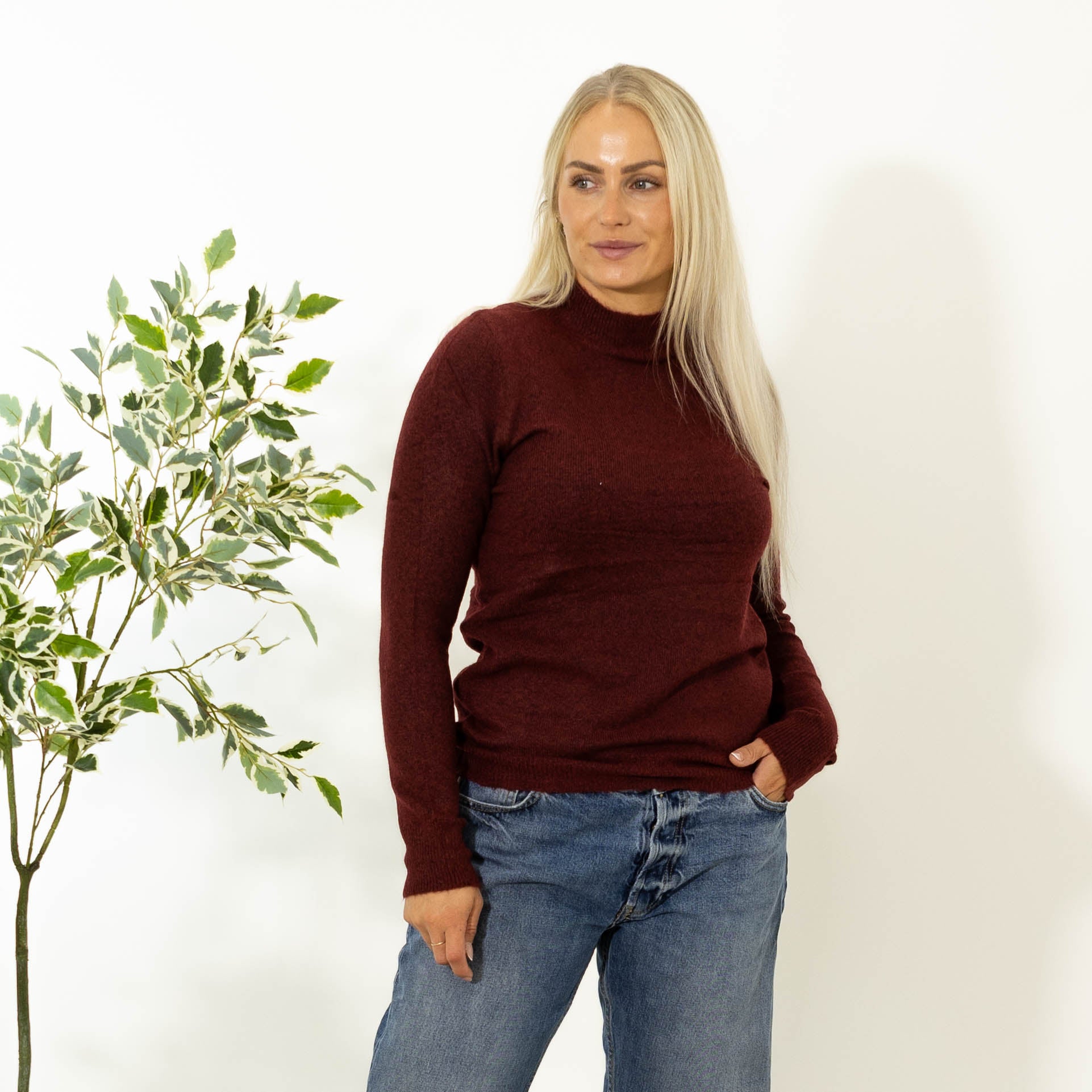 Zascha turtleneck strik, Bordeaux