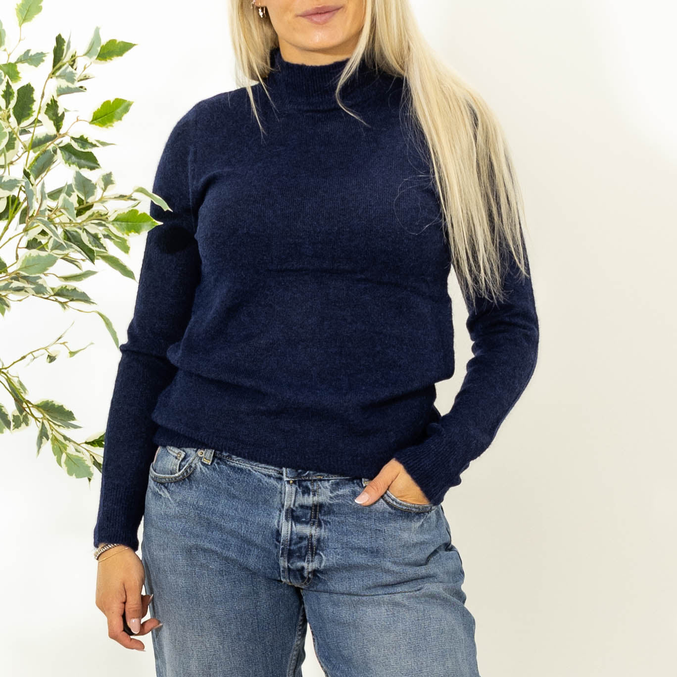 Zascha turtleneck strik, Navy