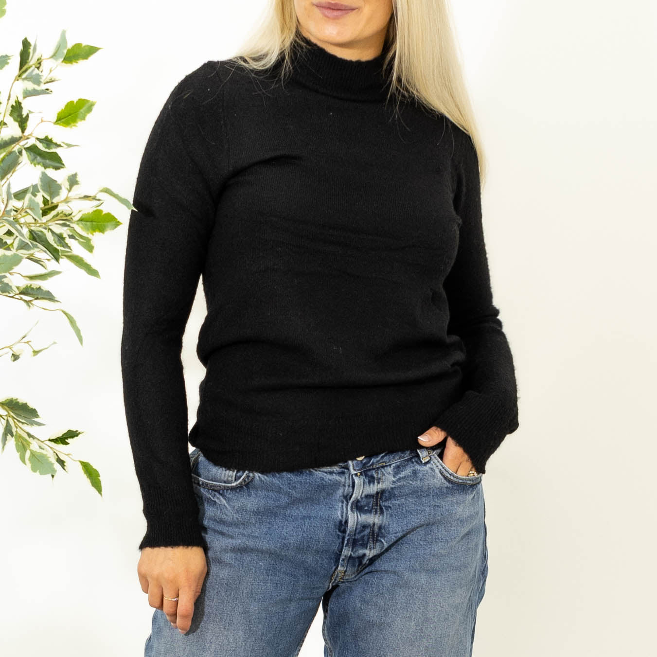 Zascha turtleneck strik, Sort