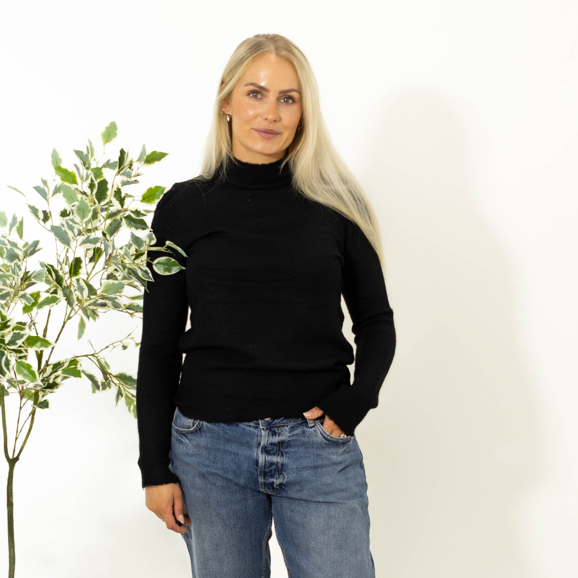 Zascha turtleneck strik, Sort