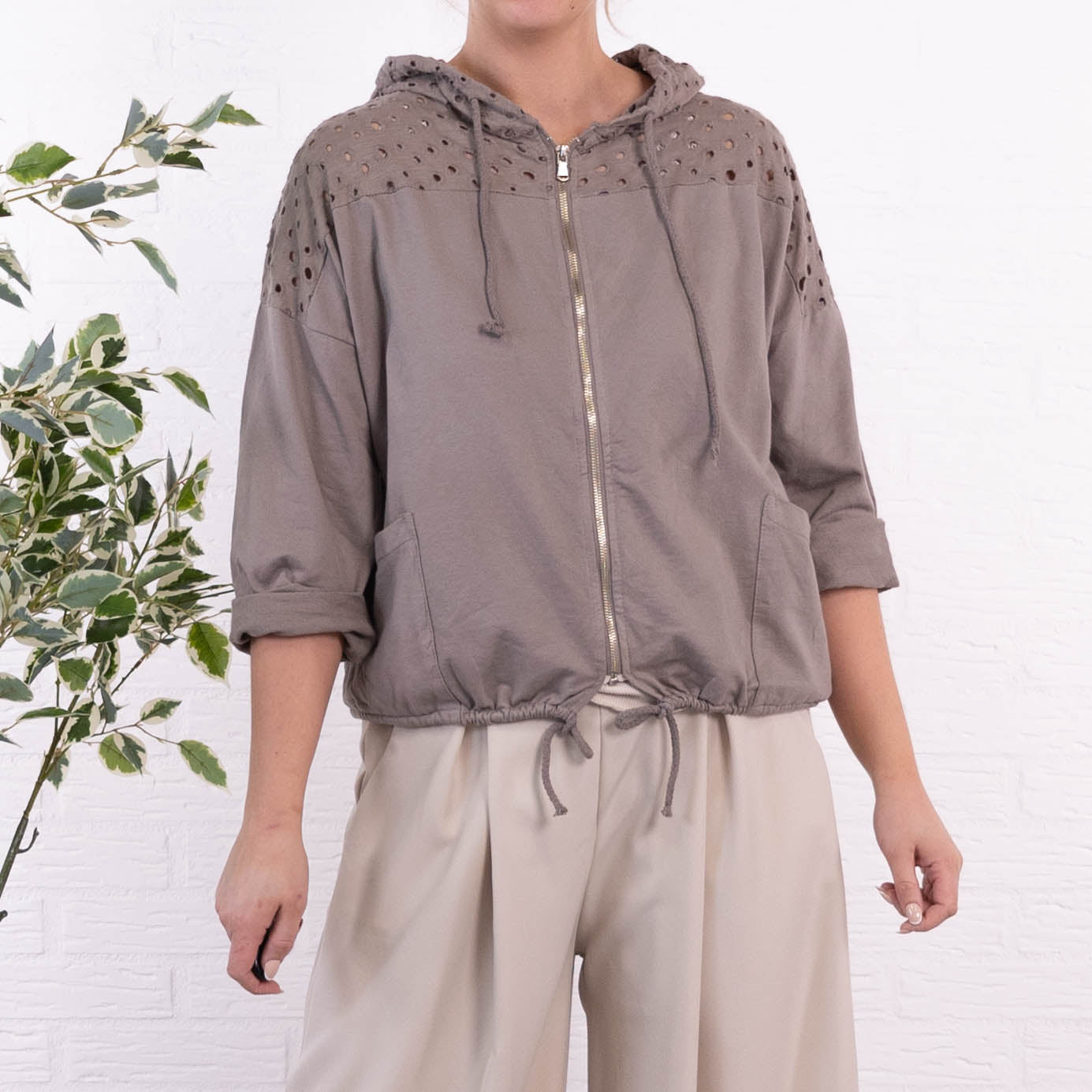 Becks cardigan, Taupe