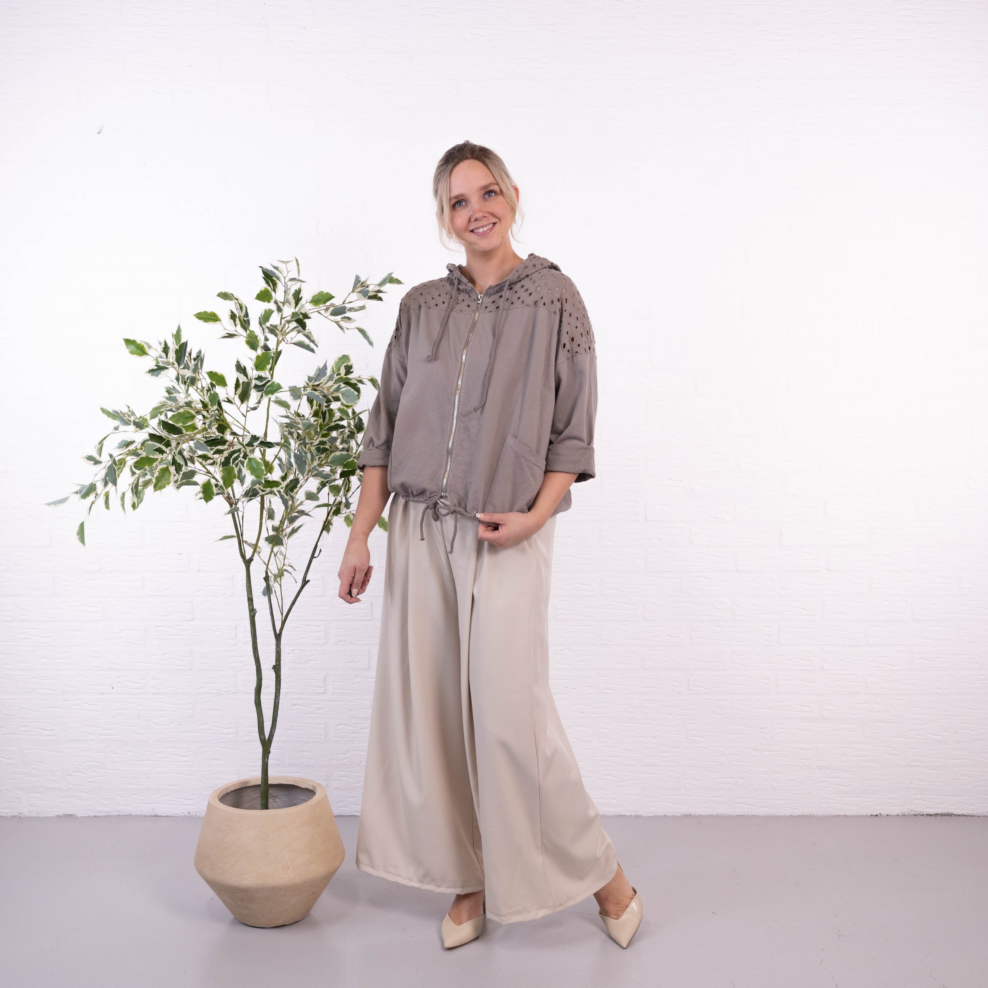 Becks cardigan, Taupe