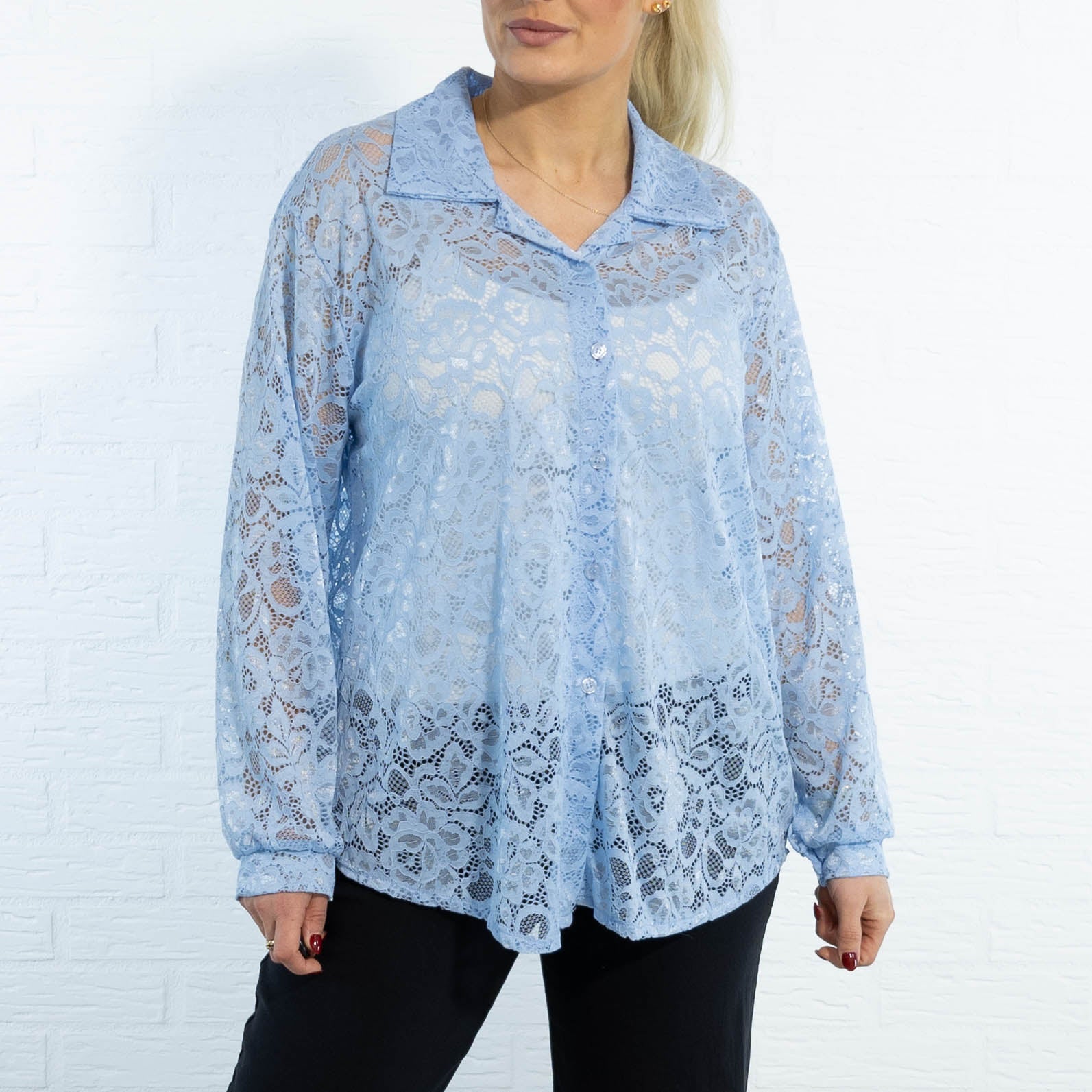 Gunhild chiffon skjorte, Lyseblå