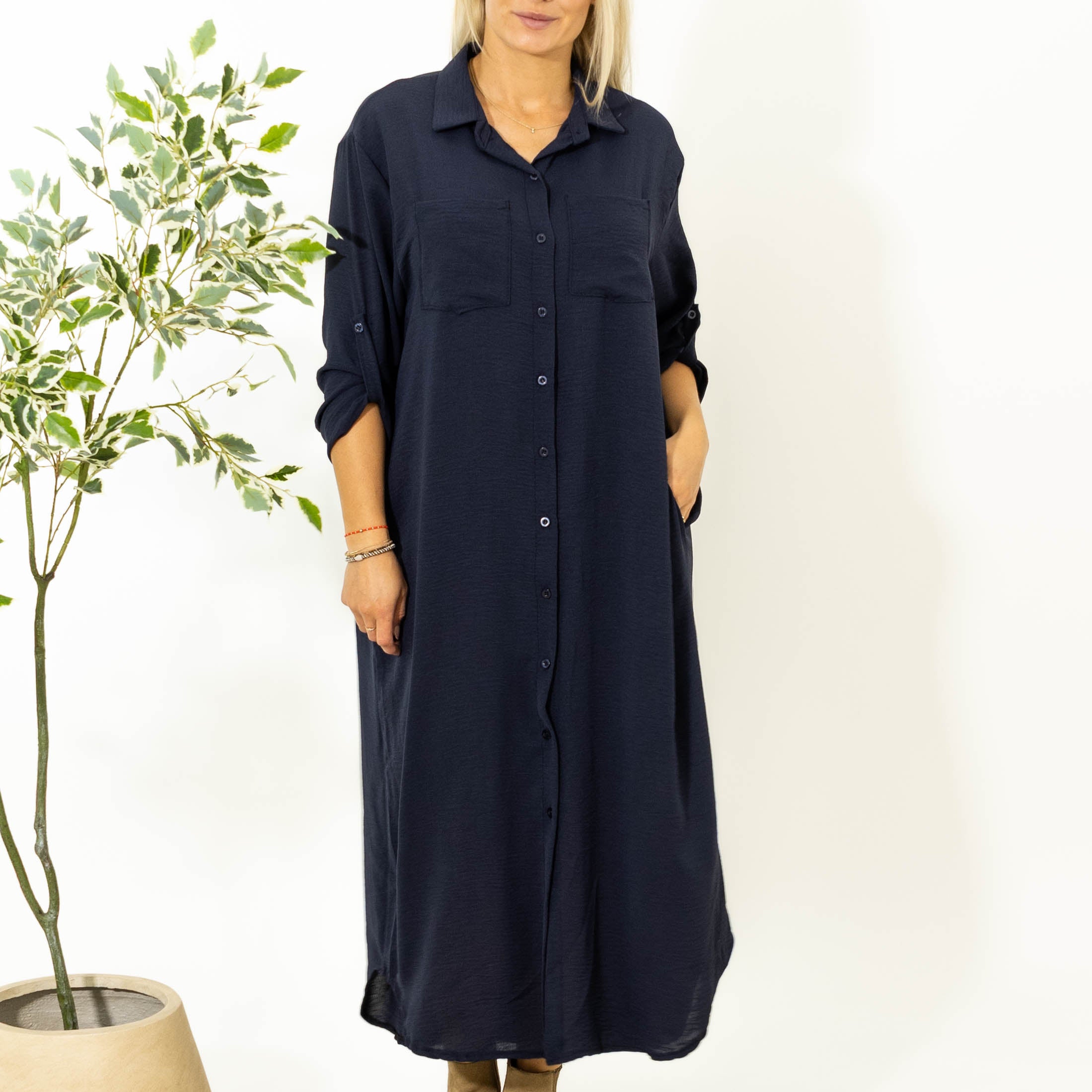 Sussi chiffon skjorte, Navy