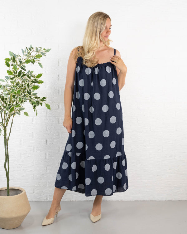 Plush stropkjole, Navy