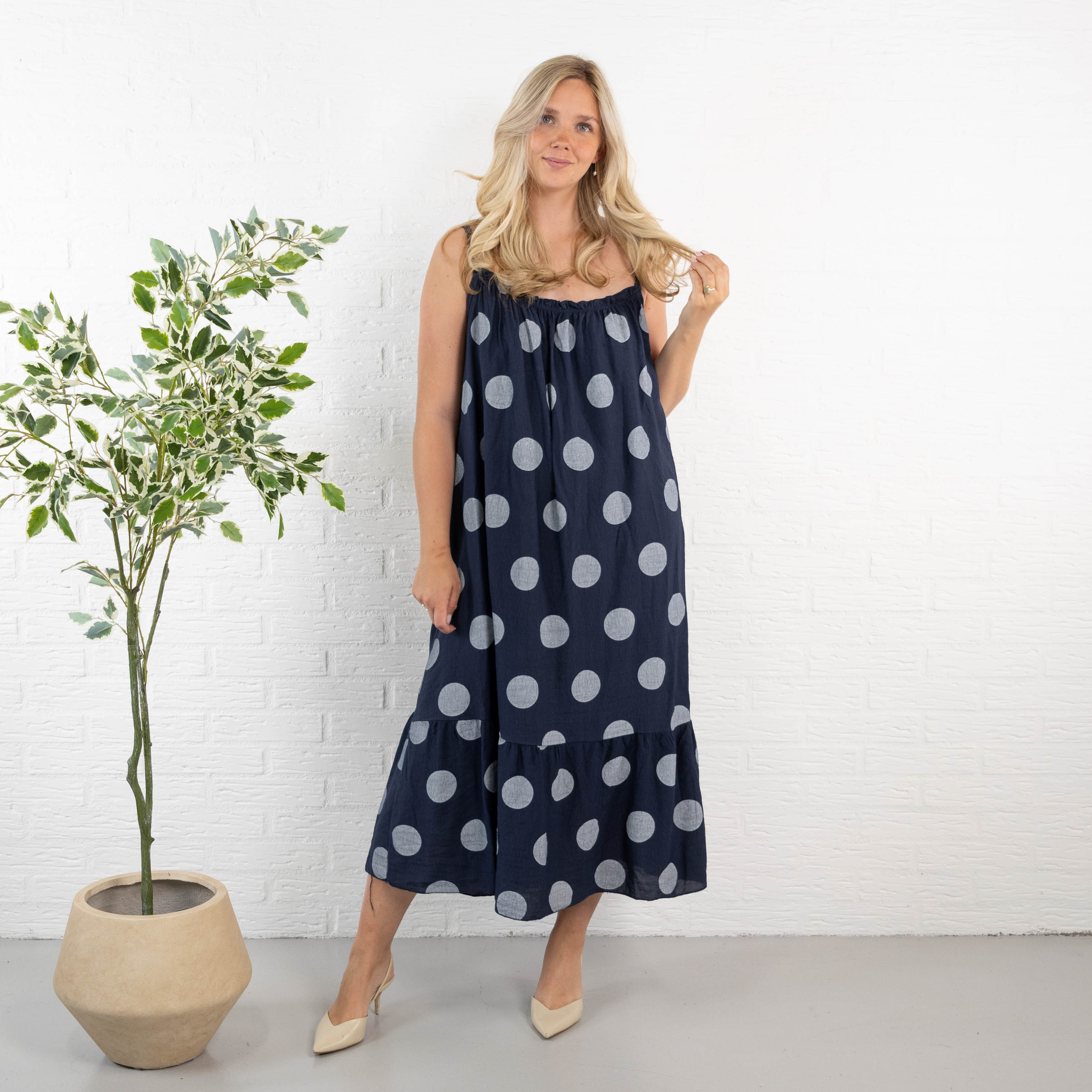 Plush stropkjole, Navy