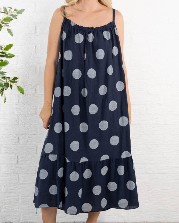 Plush stropkjole, Navy