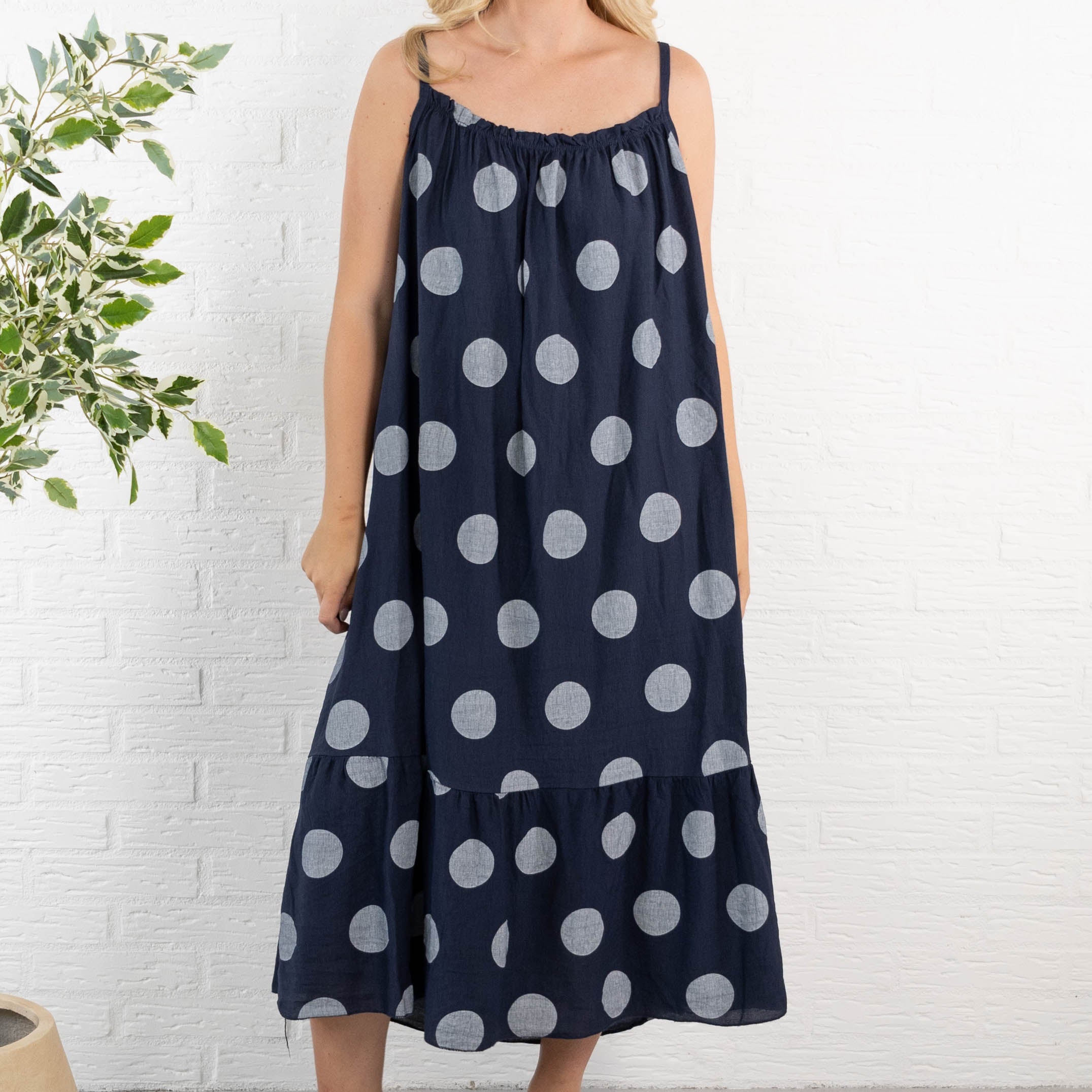 Plush stropkjole, Navy
