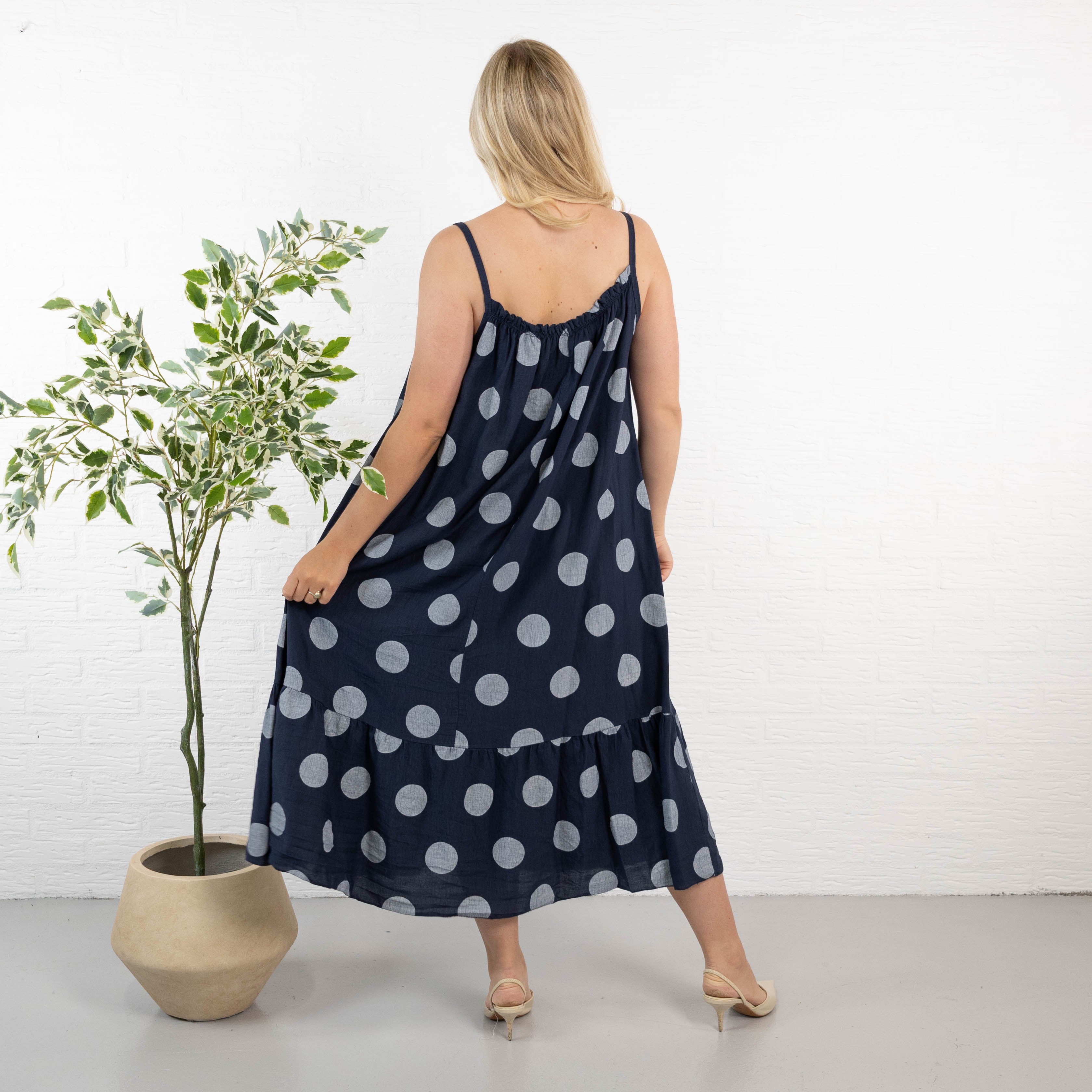 Plush stropkjole, Navy