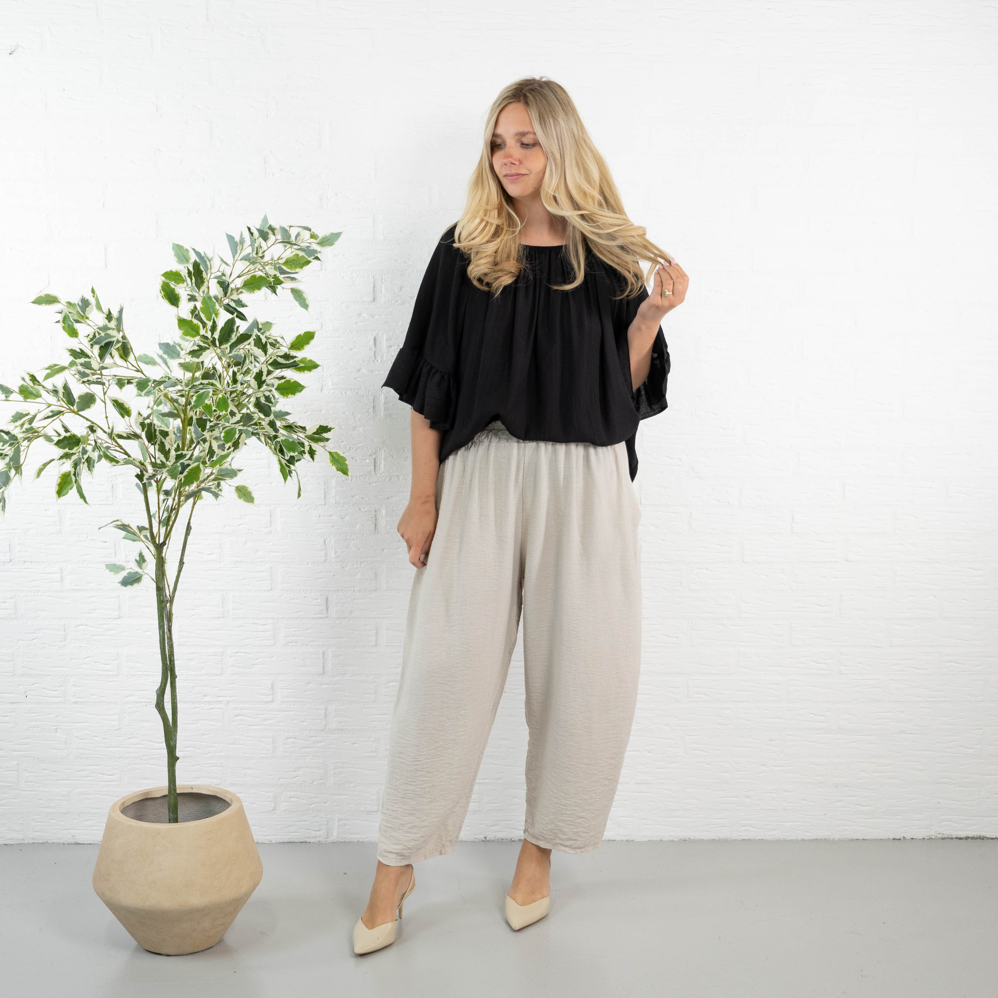 Marissa 7/8 dels bukser, Beige