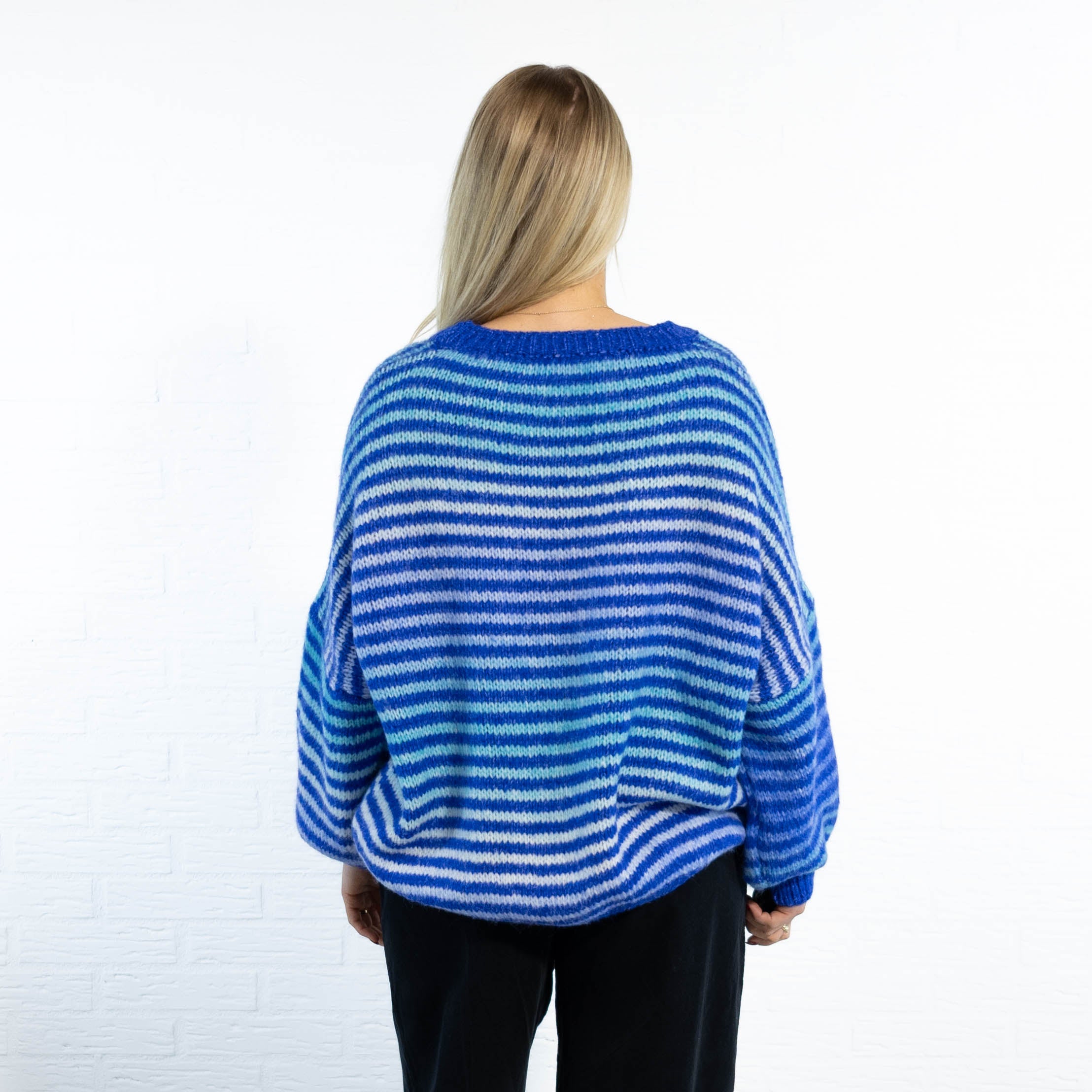 Tammy stribet strik, Royal blue