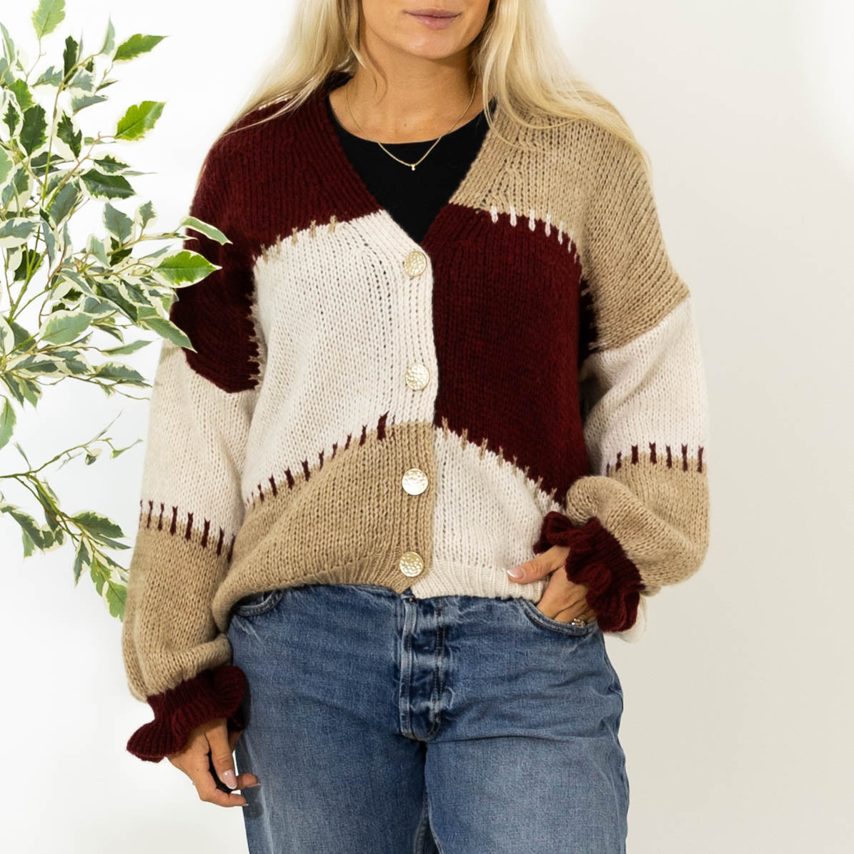 Thea Patchwork Strik, Bordeaux