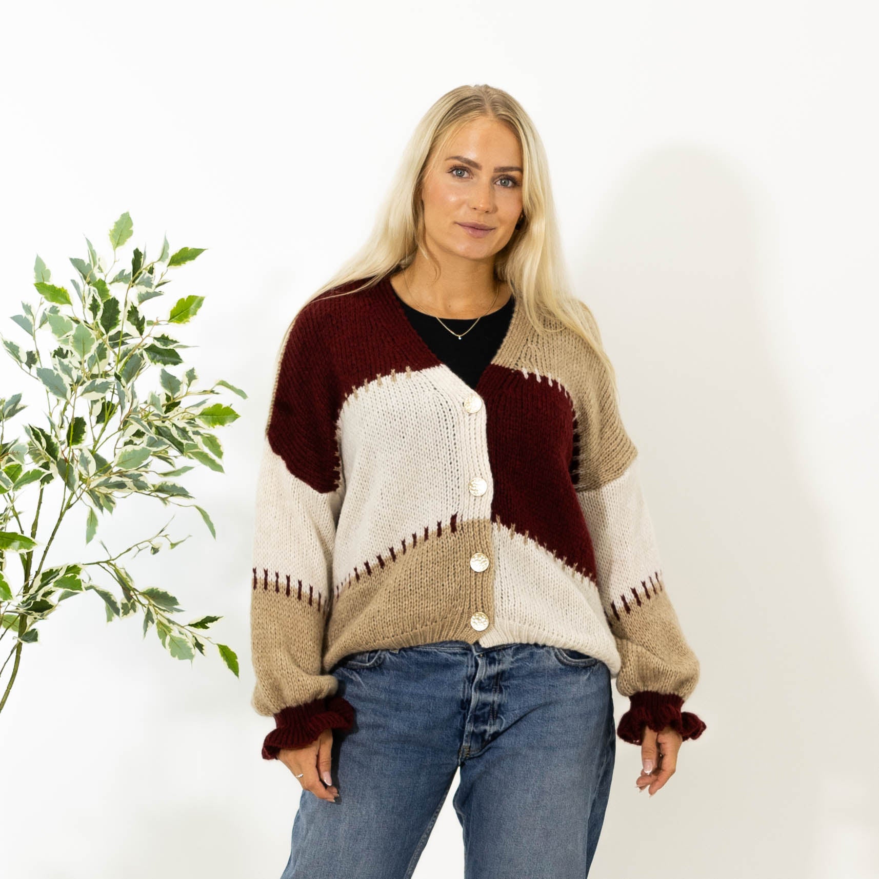 Thea Patchwork Strik, Bordeaux