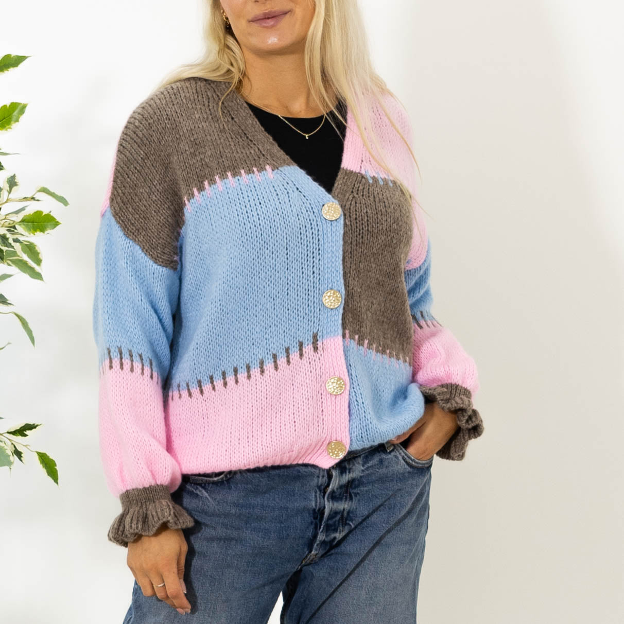 Thea Patchwork Strik, Lyserød