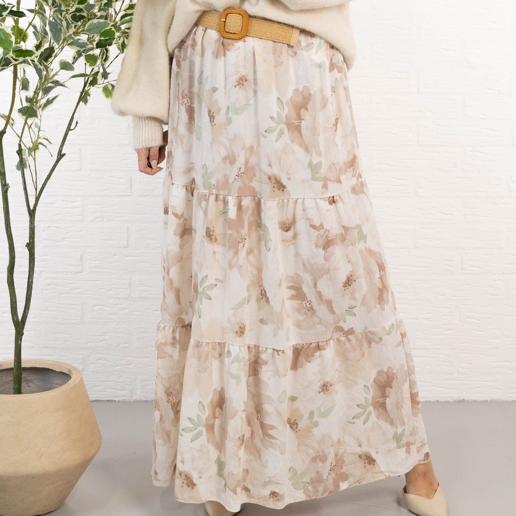 Rasmine nederdel, Beige