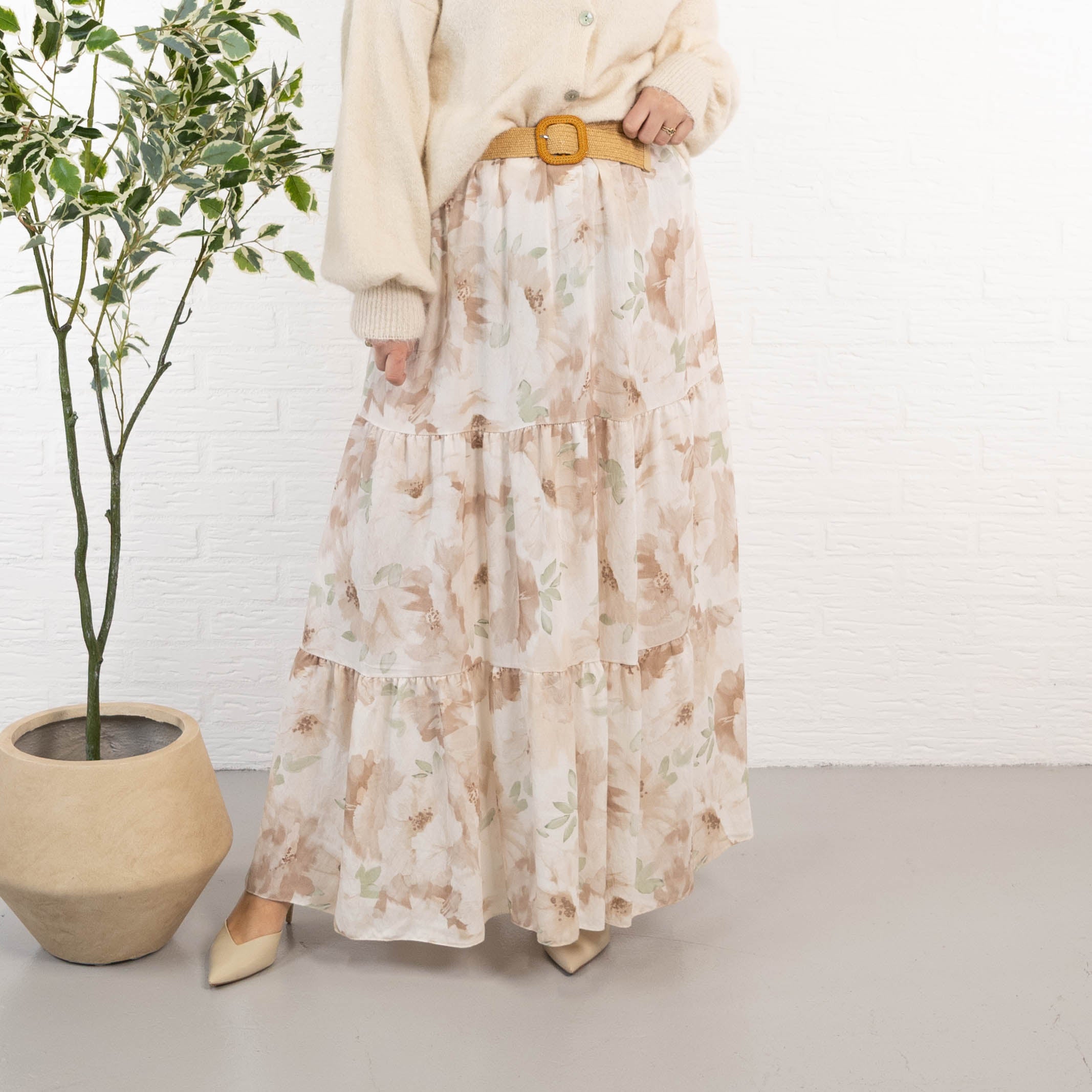 Rasmine nederdel, Beige