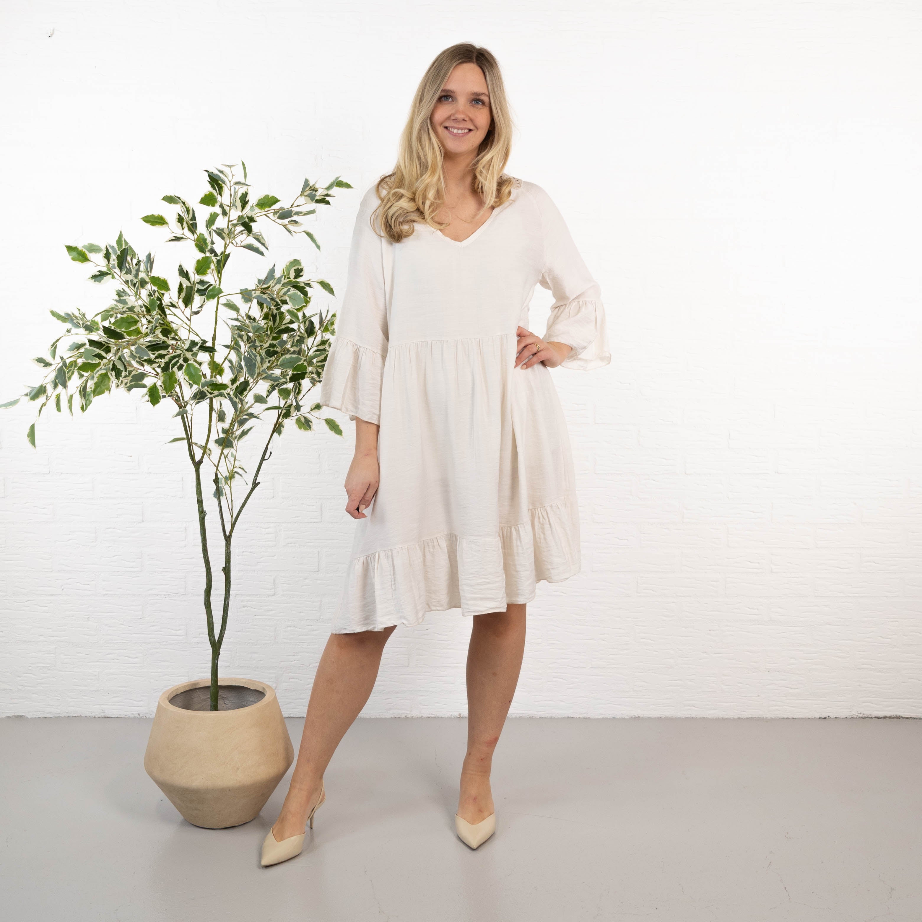 Elsebeth kjole, Beige