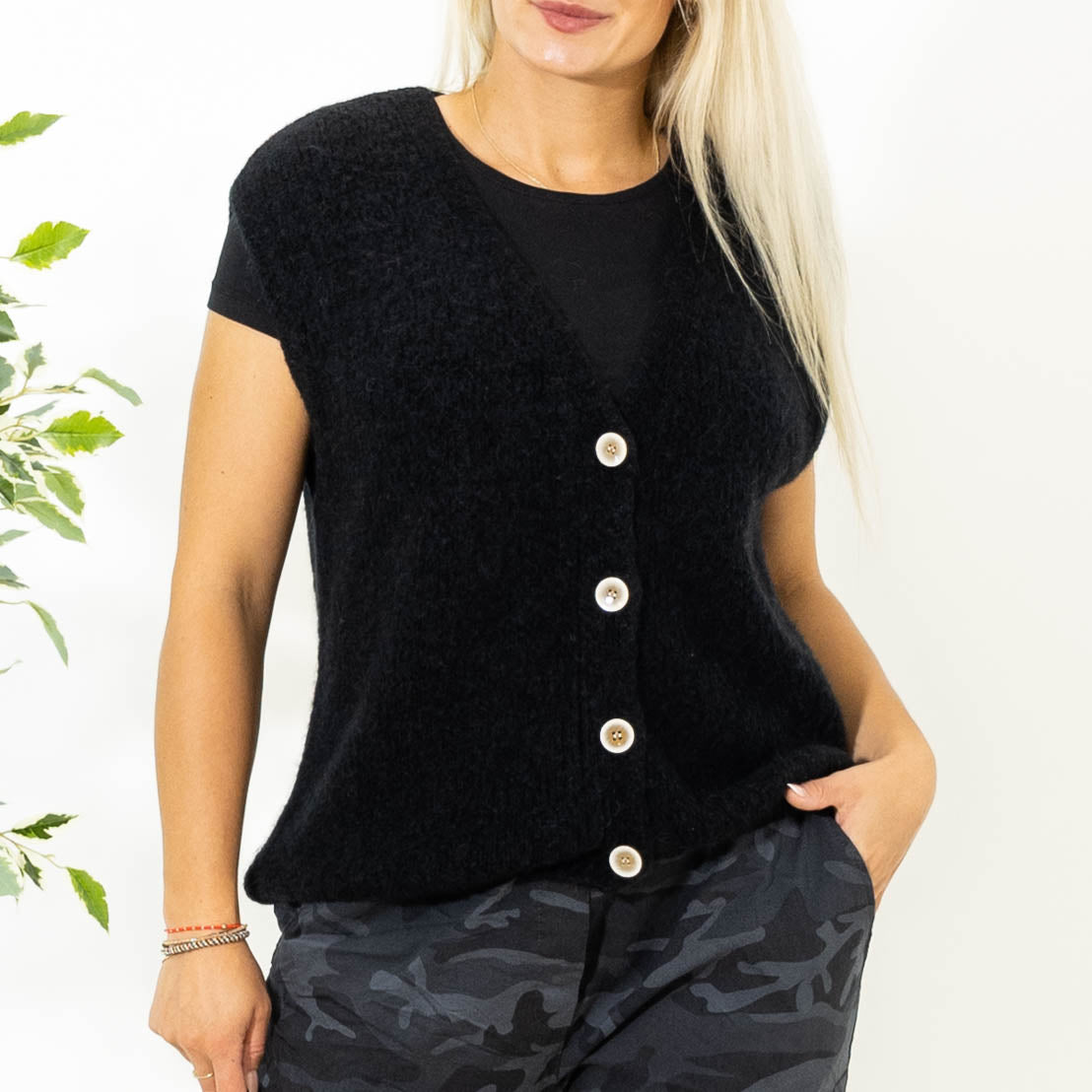 Lajla alpaca vest, Sort