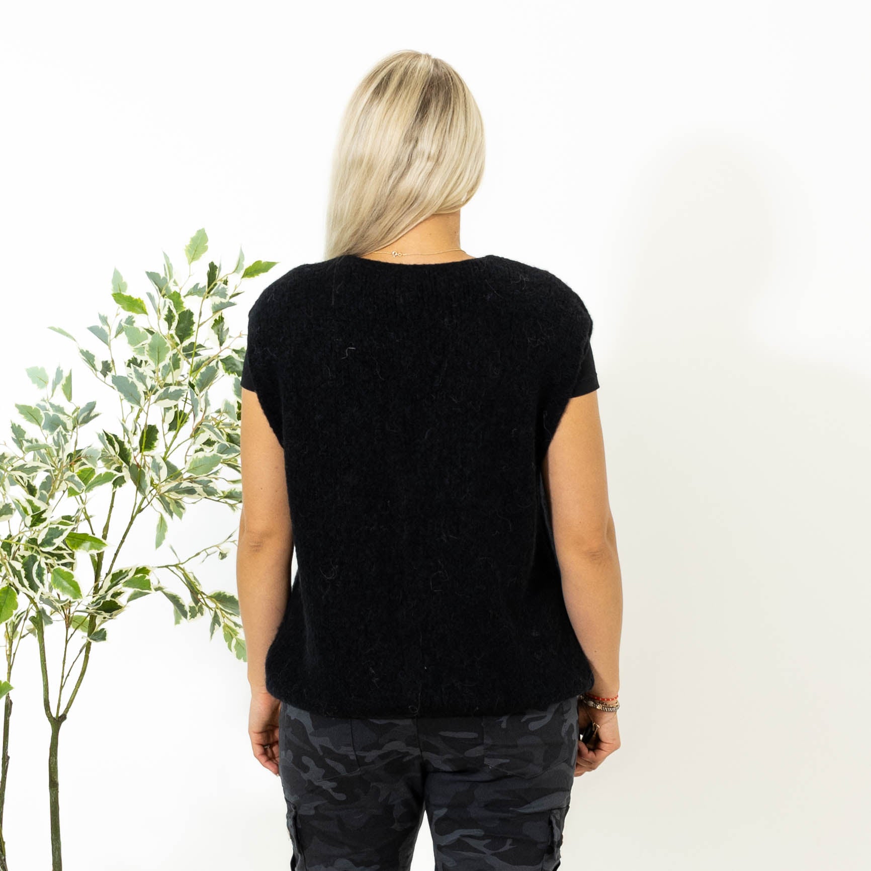 Lajla alpaca vest, Sort