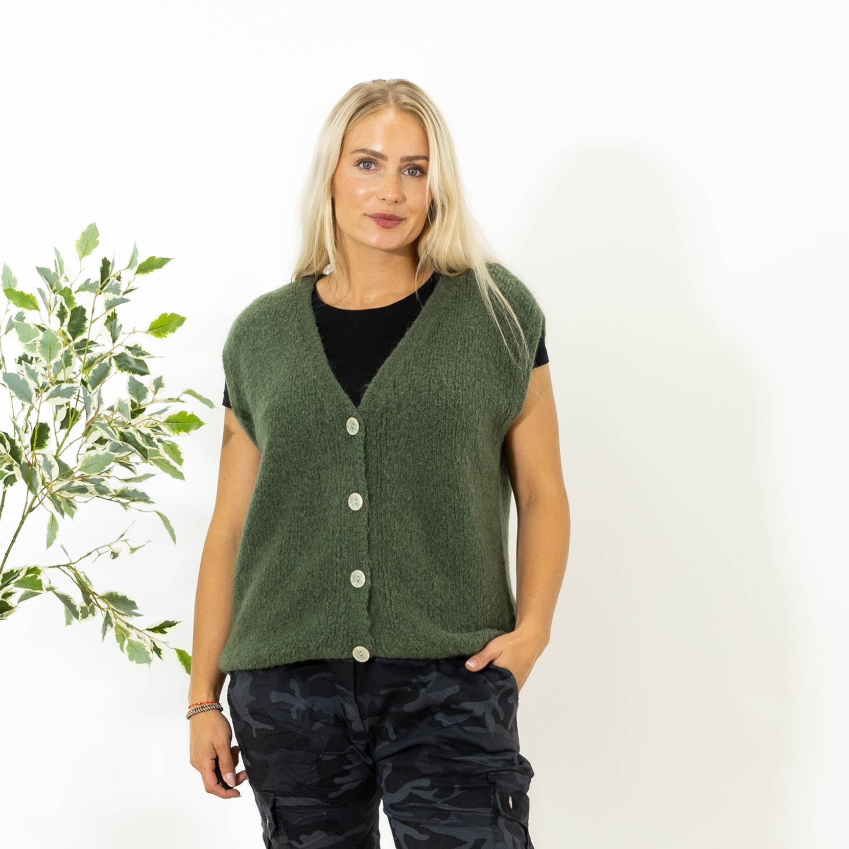Lajla alpaca vest, Khaki