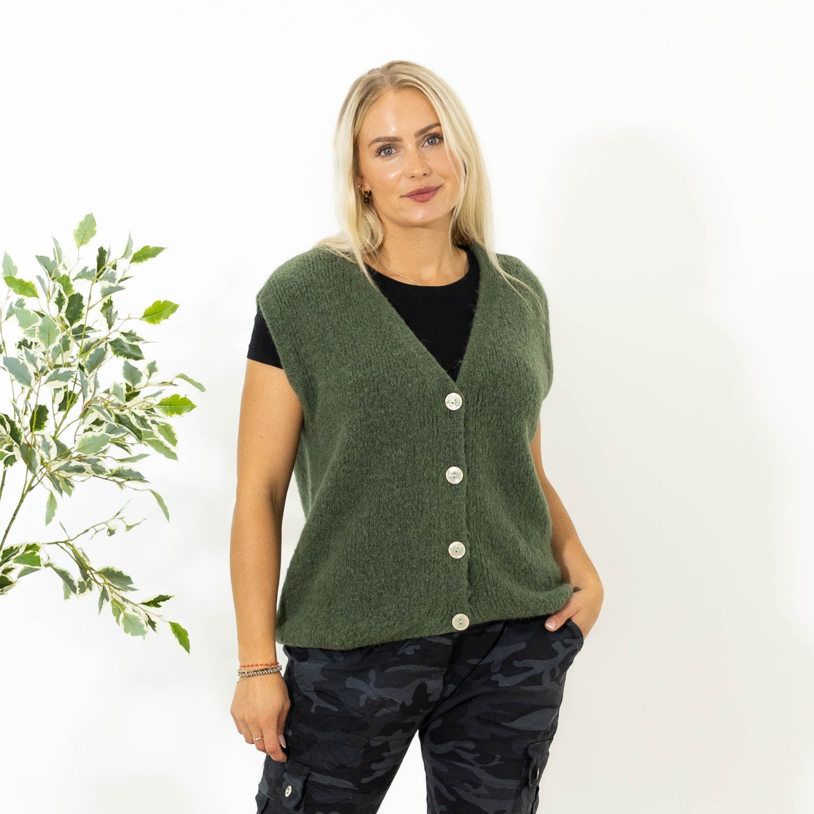 Lajla alpaca vest, Khaki