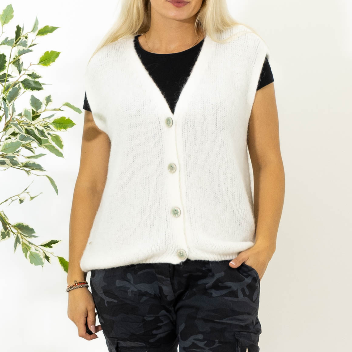 Lajla alpaca vest, Hvid