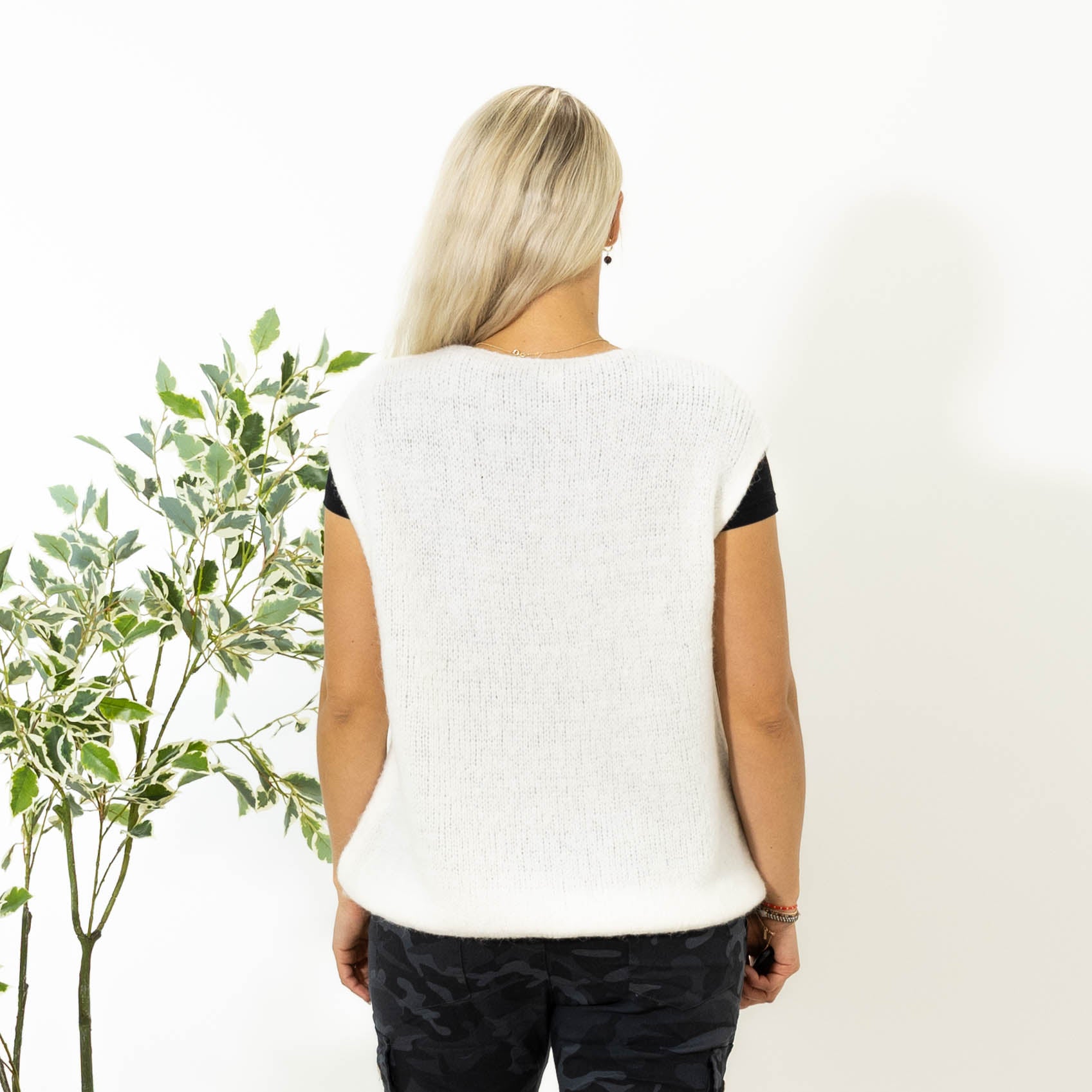 Lajla alpaca vest, Hvid