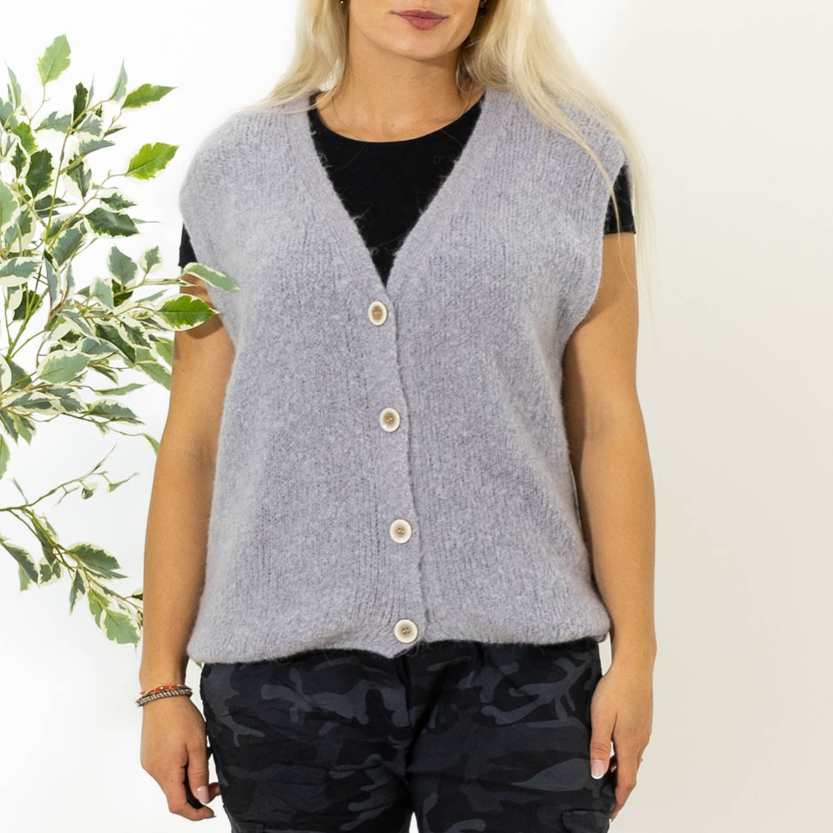 Lajla alpaca vest, Lysegrå