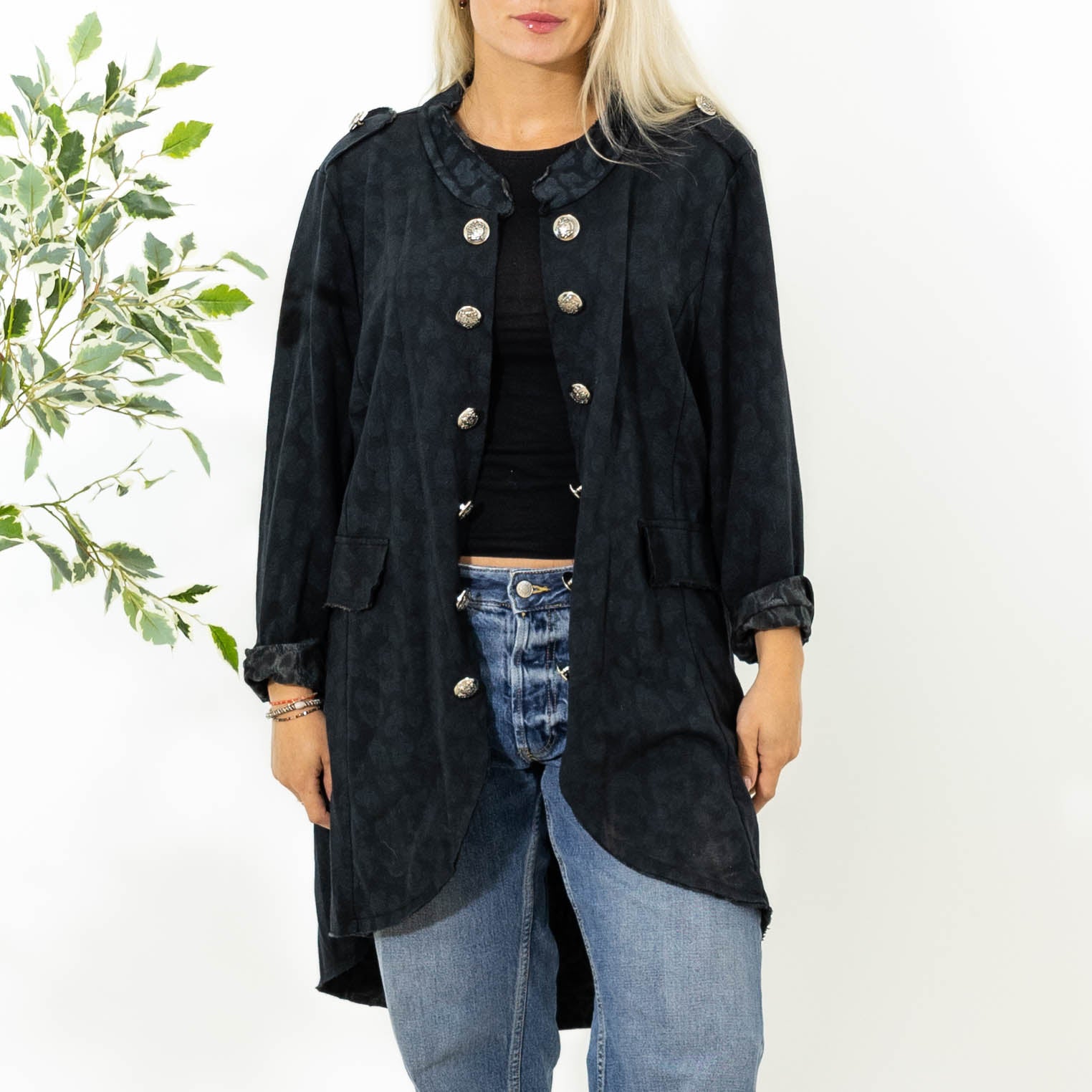 Ulla lang sweatshirt jakke, Sort
