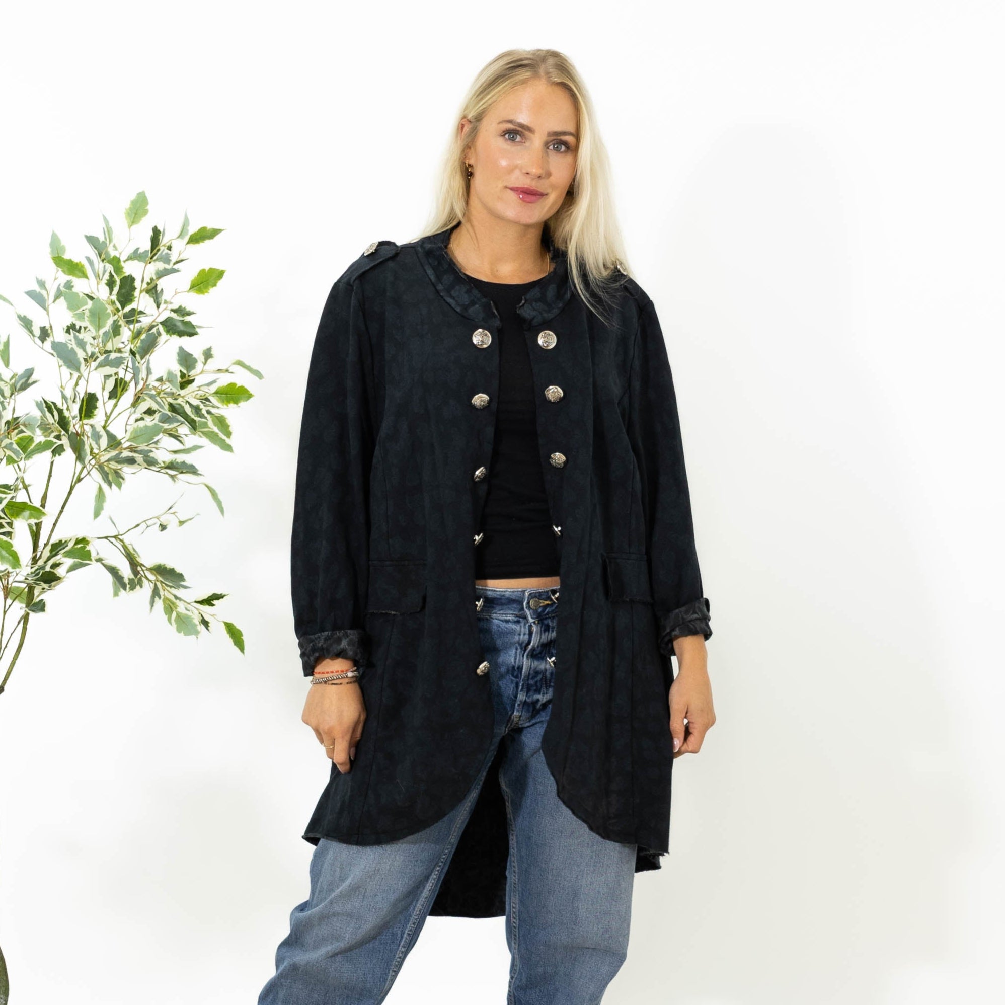 Ulla lang sweatshirt jakke, Sort