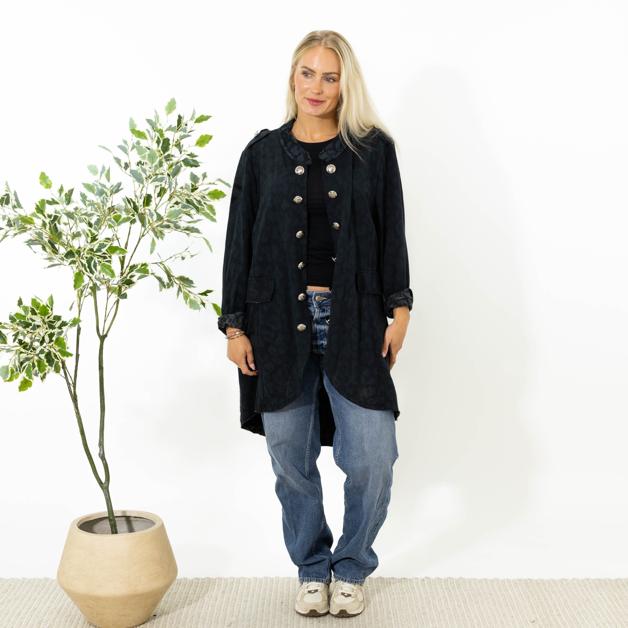 Ulla lang sweatshirt jakke, Sort