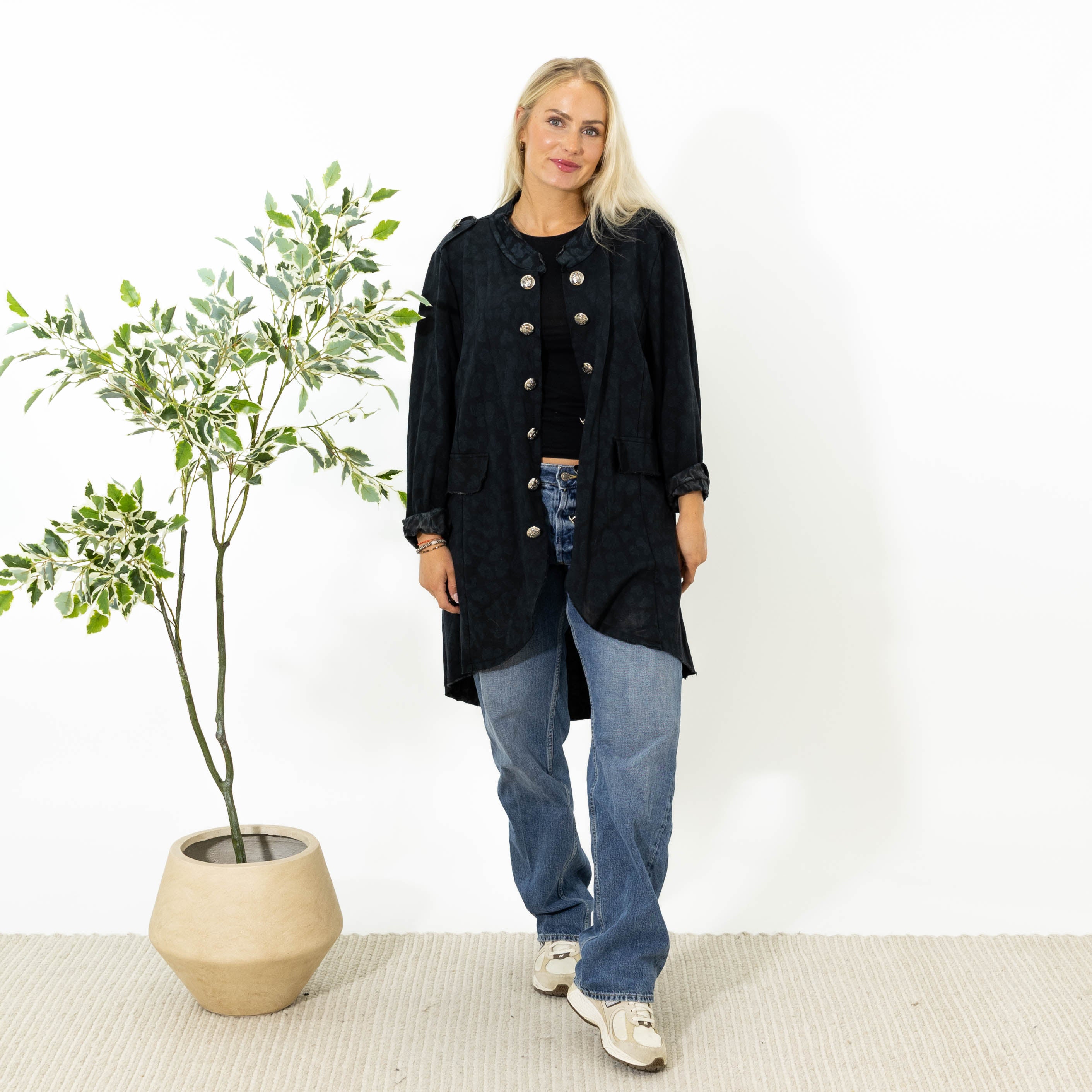 Ulla lang sweatshirt jakke, Sort
