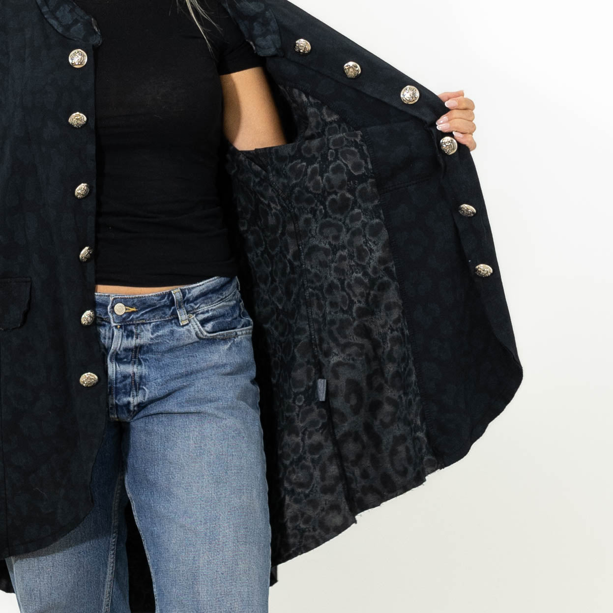 Ulla lang sweatshirt jakke, Sort