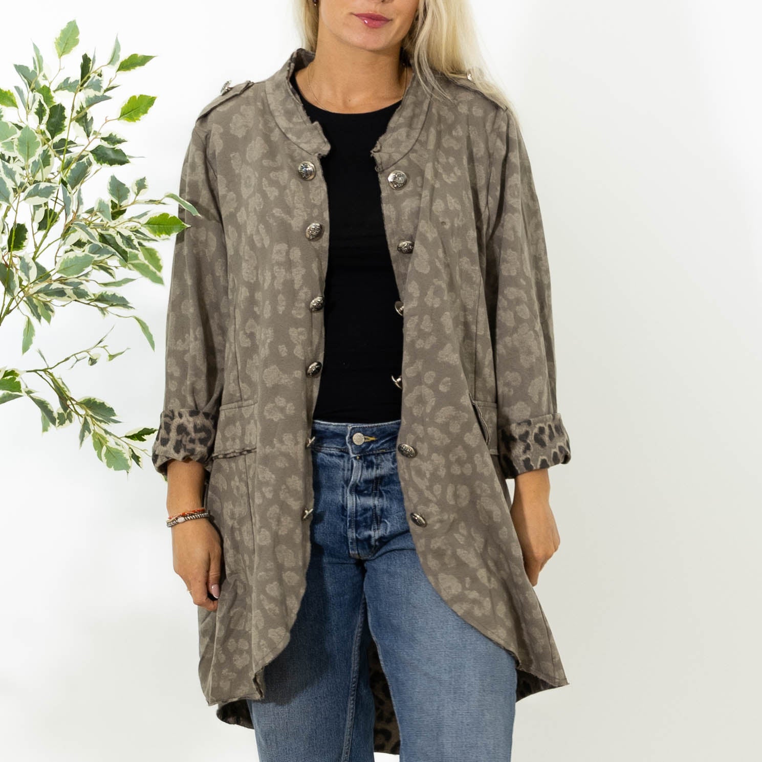 Ulla lang sweatshirt jakke, Taupe