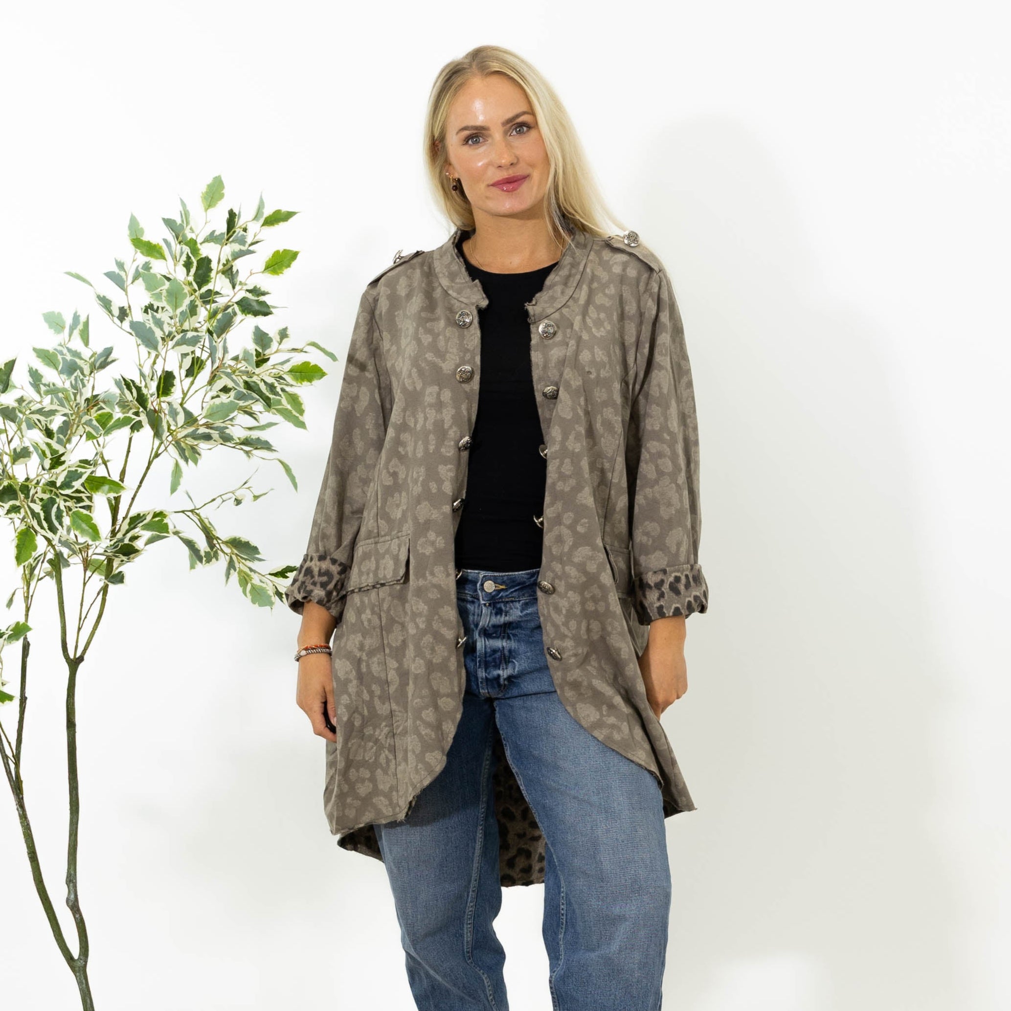 Ulla lang sweatshirt jakke, Taupe