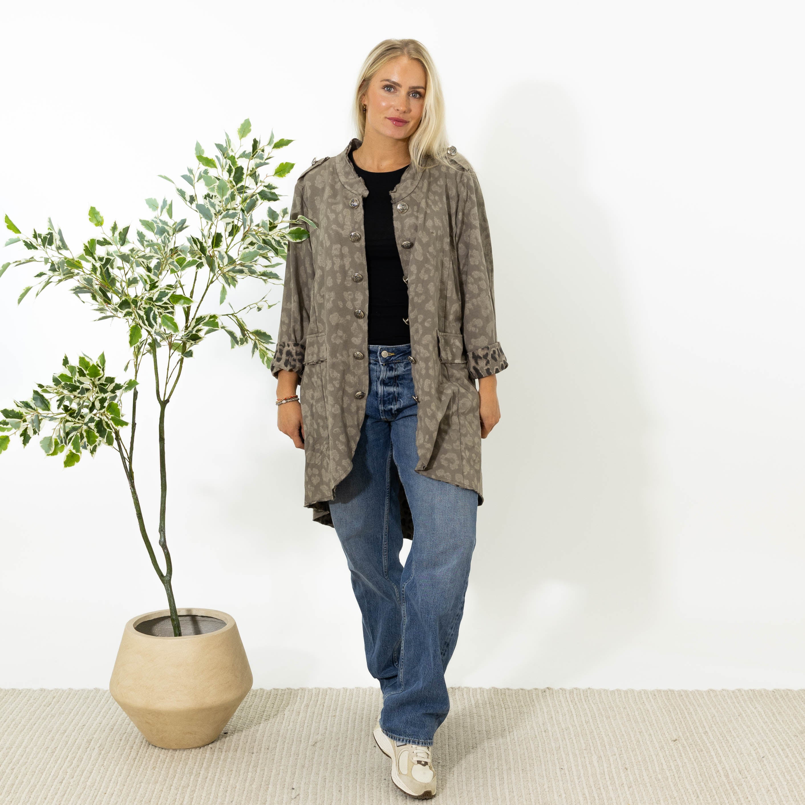 Ulla lang sweatshirt jakke, Taupe