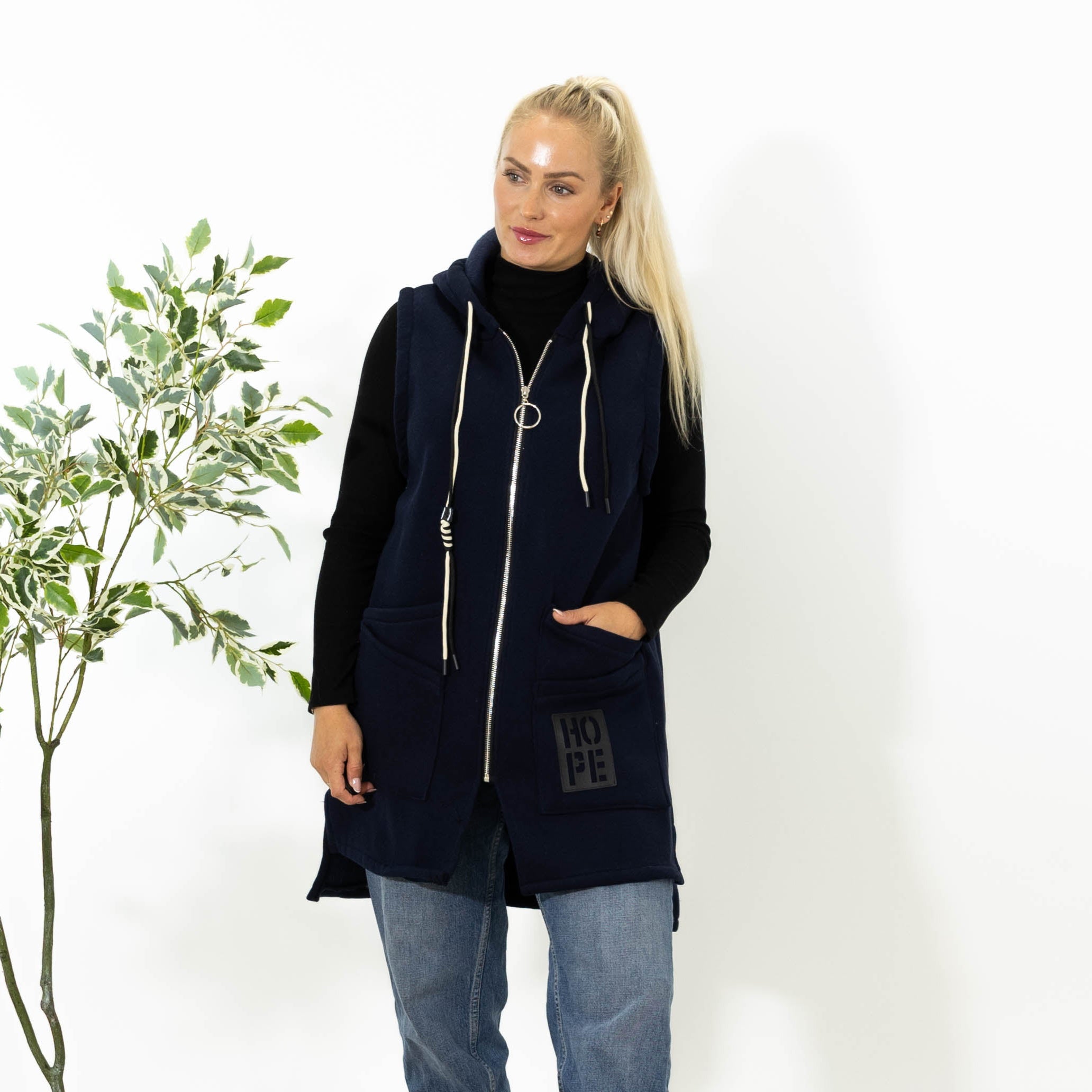 Kamma sweatshirt vest, Navy