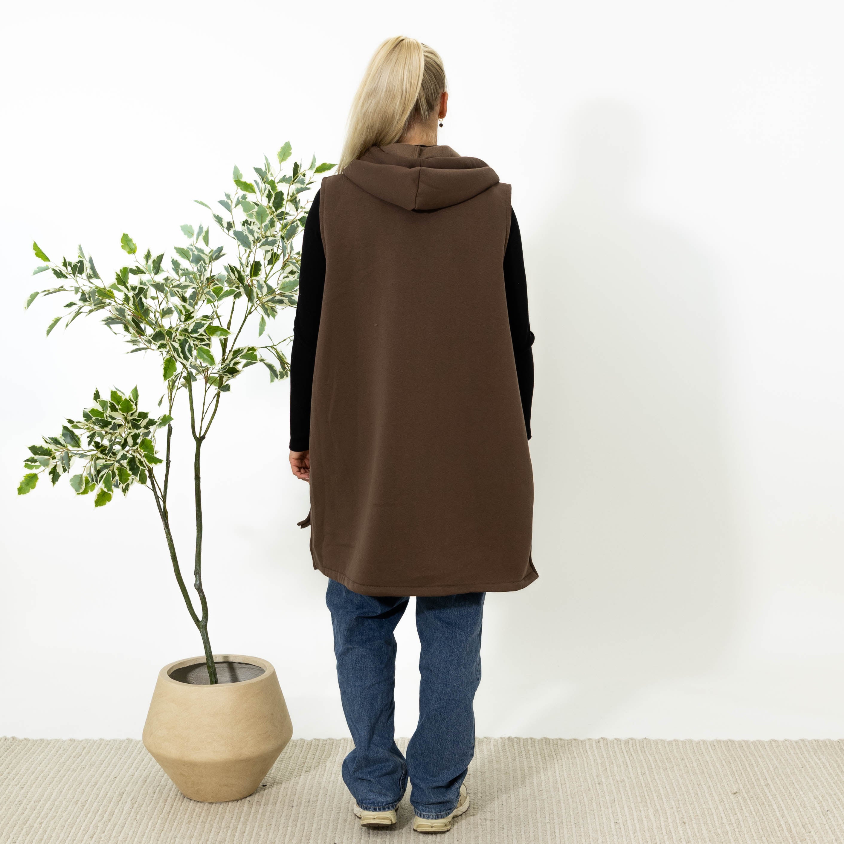 Kamma sweatshirt vest, Choko