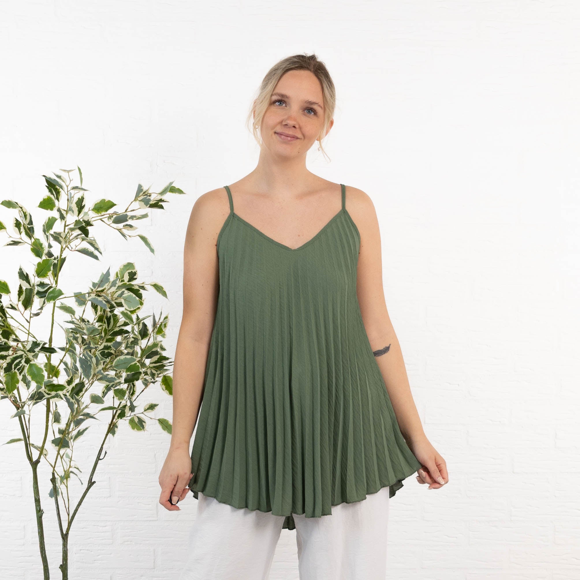 Jemima strop-top, Khaki