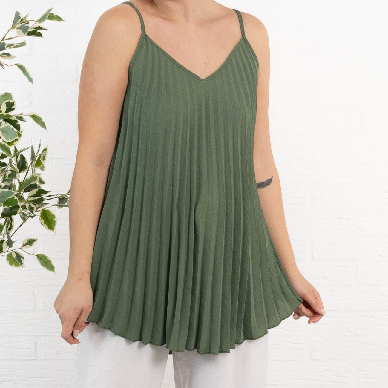 Jemima strop-top, Khaki