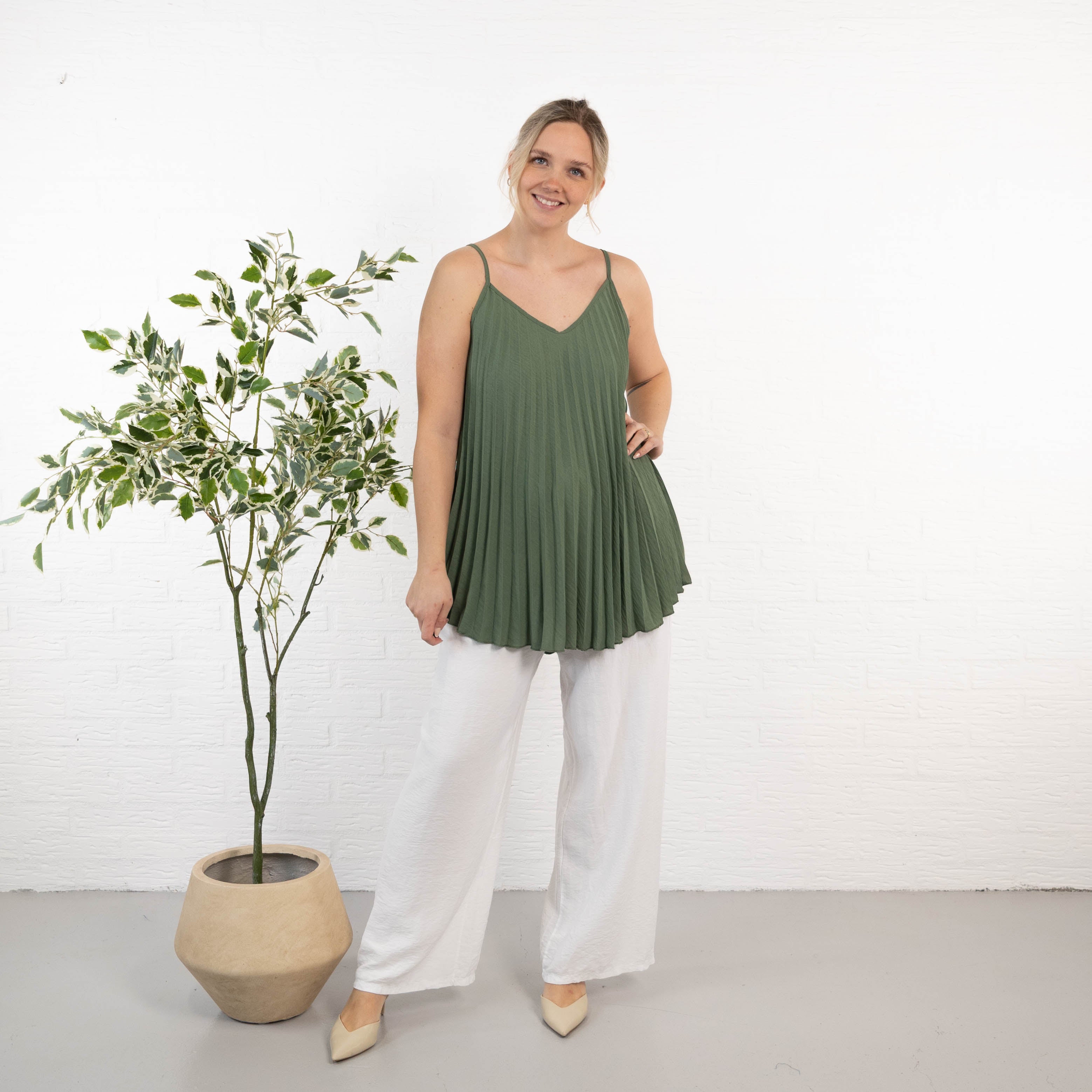 Jemima strop-top, Khaki