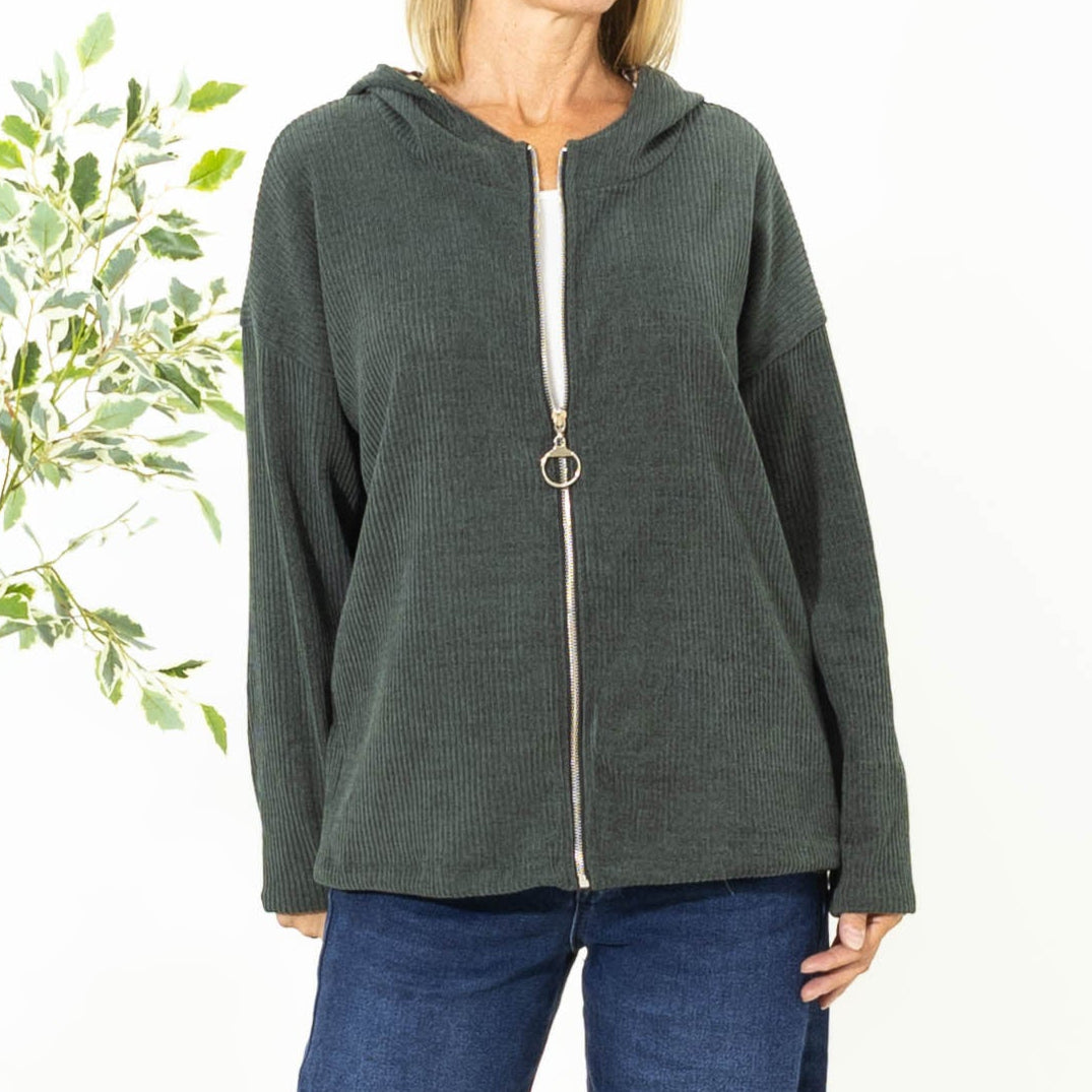 Alaska cardigan hoodie, Khaki