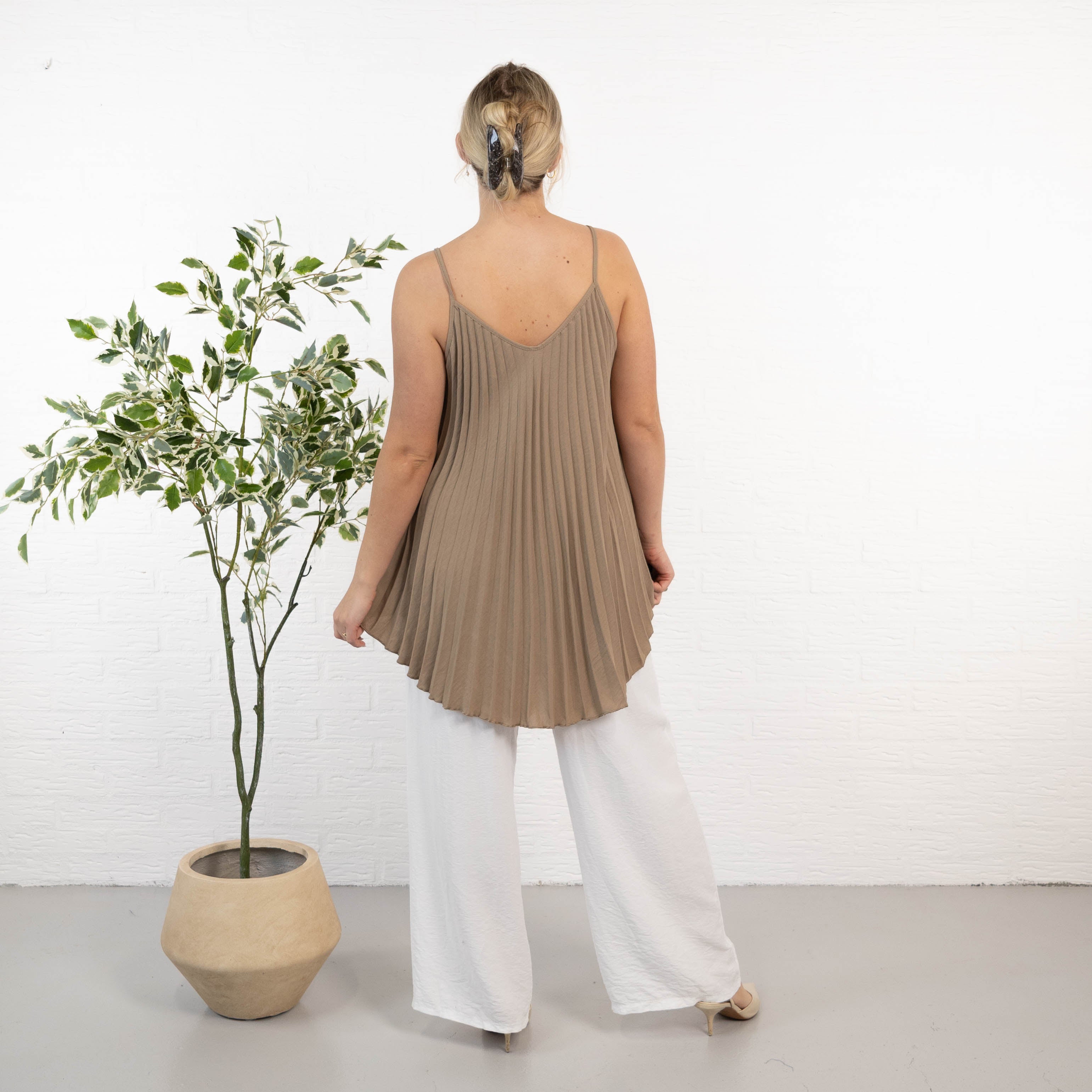 Jemima strop-top, Taupe