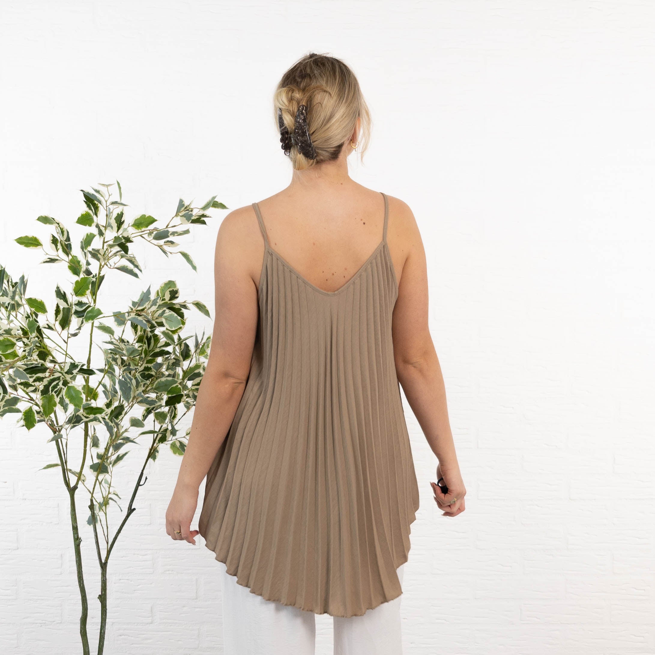 Jemima strop-top, Taupe