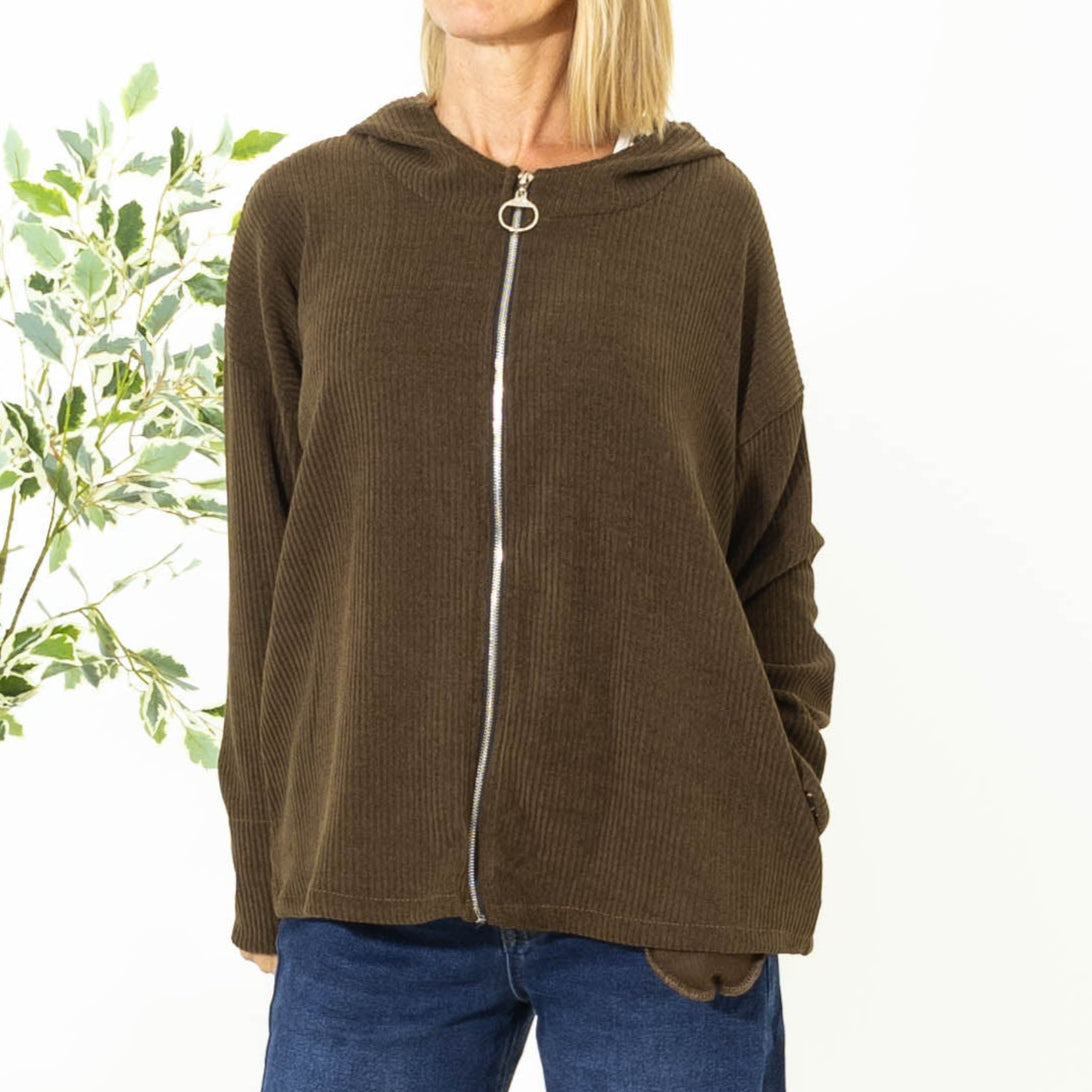 Alaska cardigan hoodie, Choko