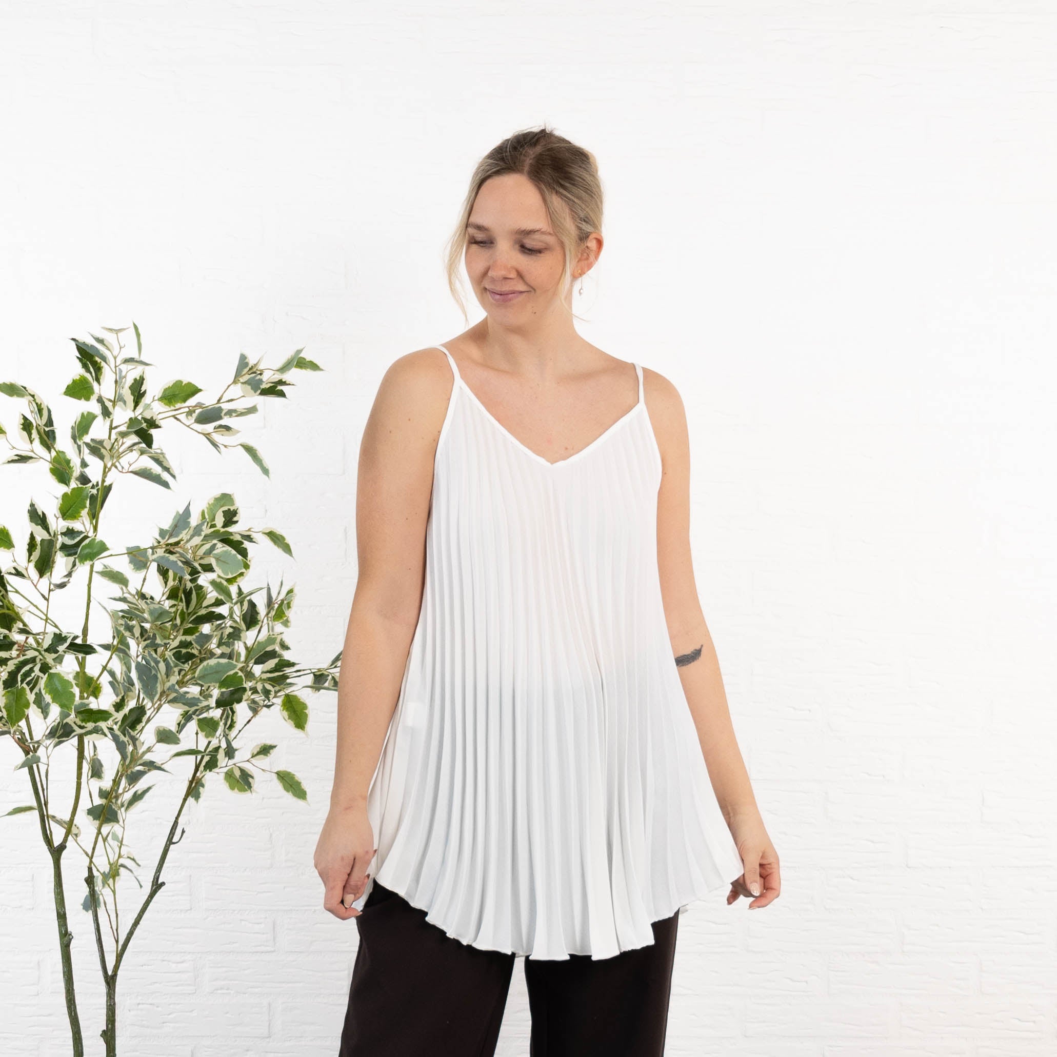 Jemima strop-top, Hvid