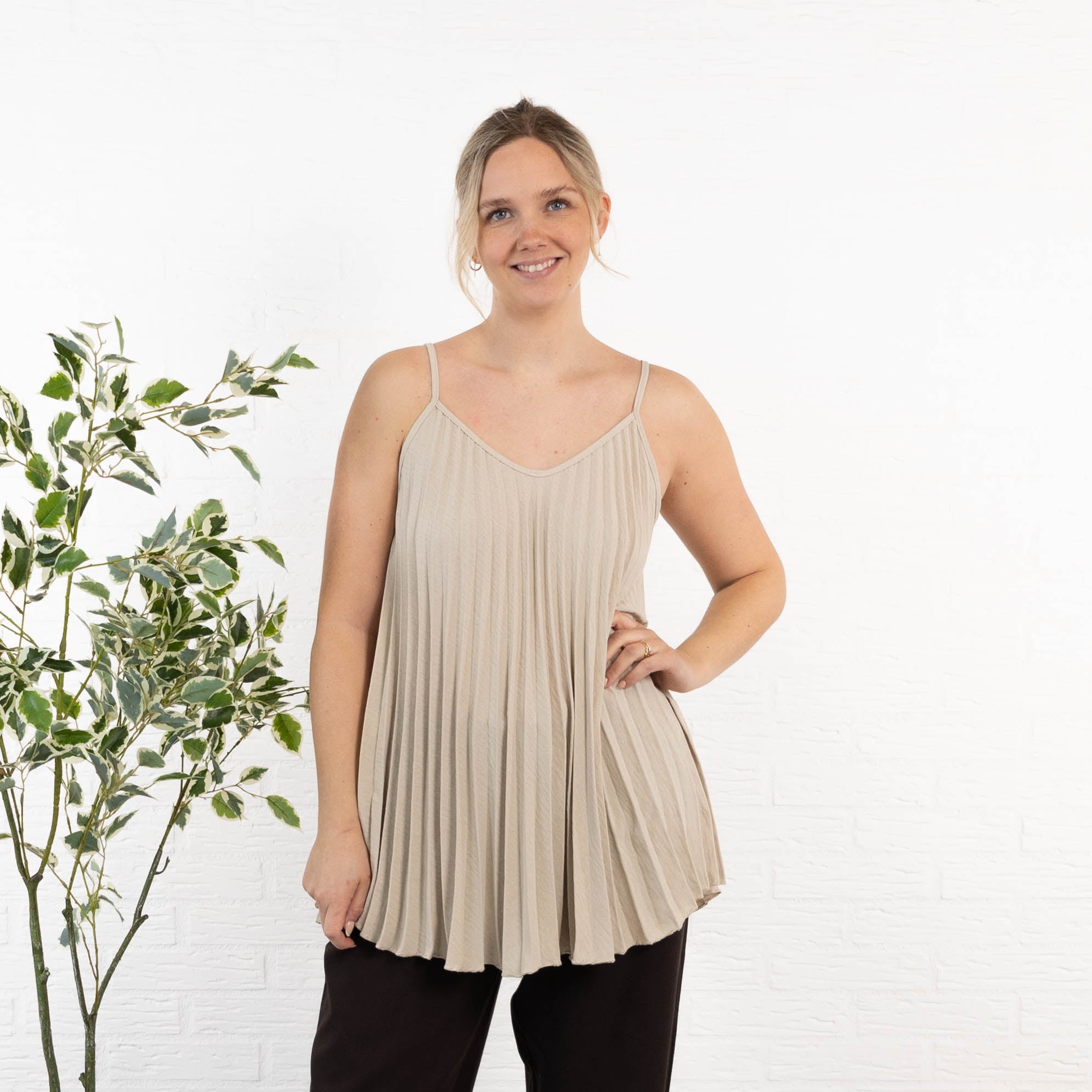 Jemima strop-top, Beige