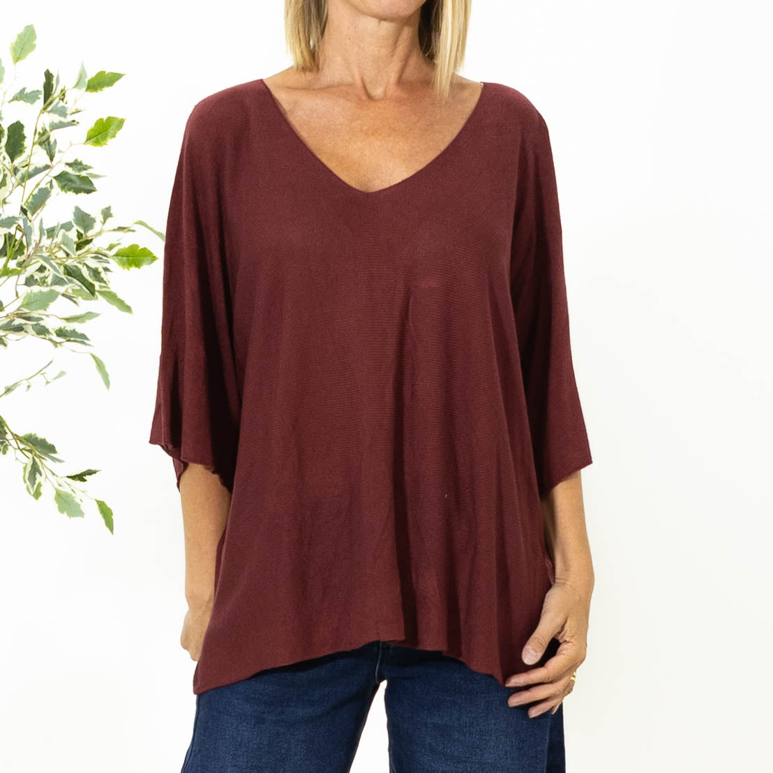 Lilli batwing strik,Bordeaux