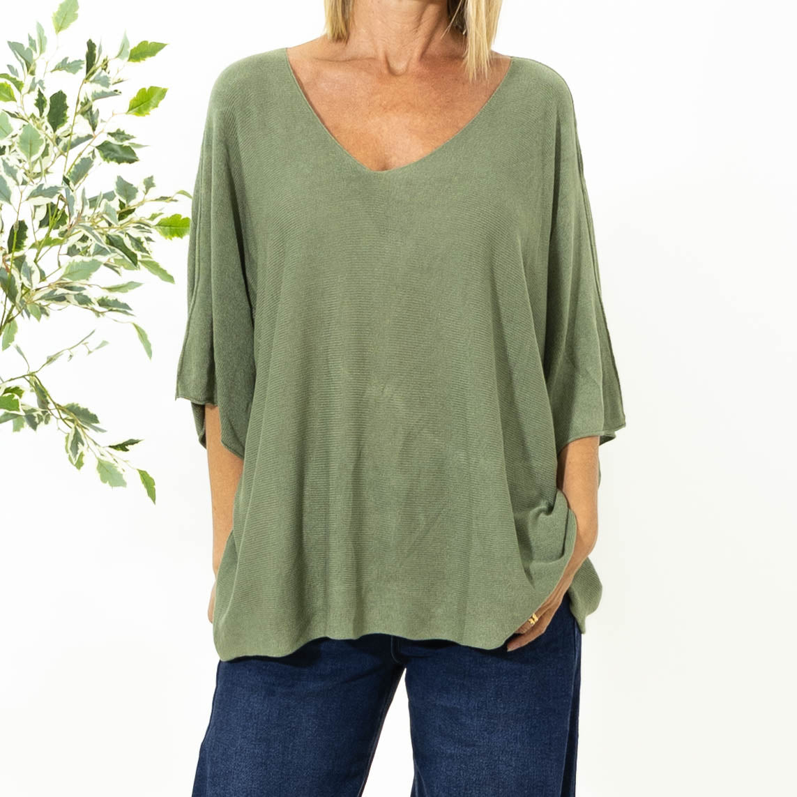 Lilli batwing strik, Khaki