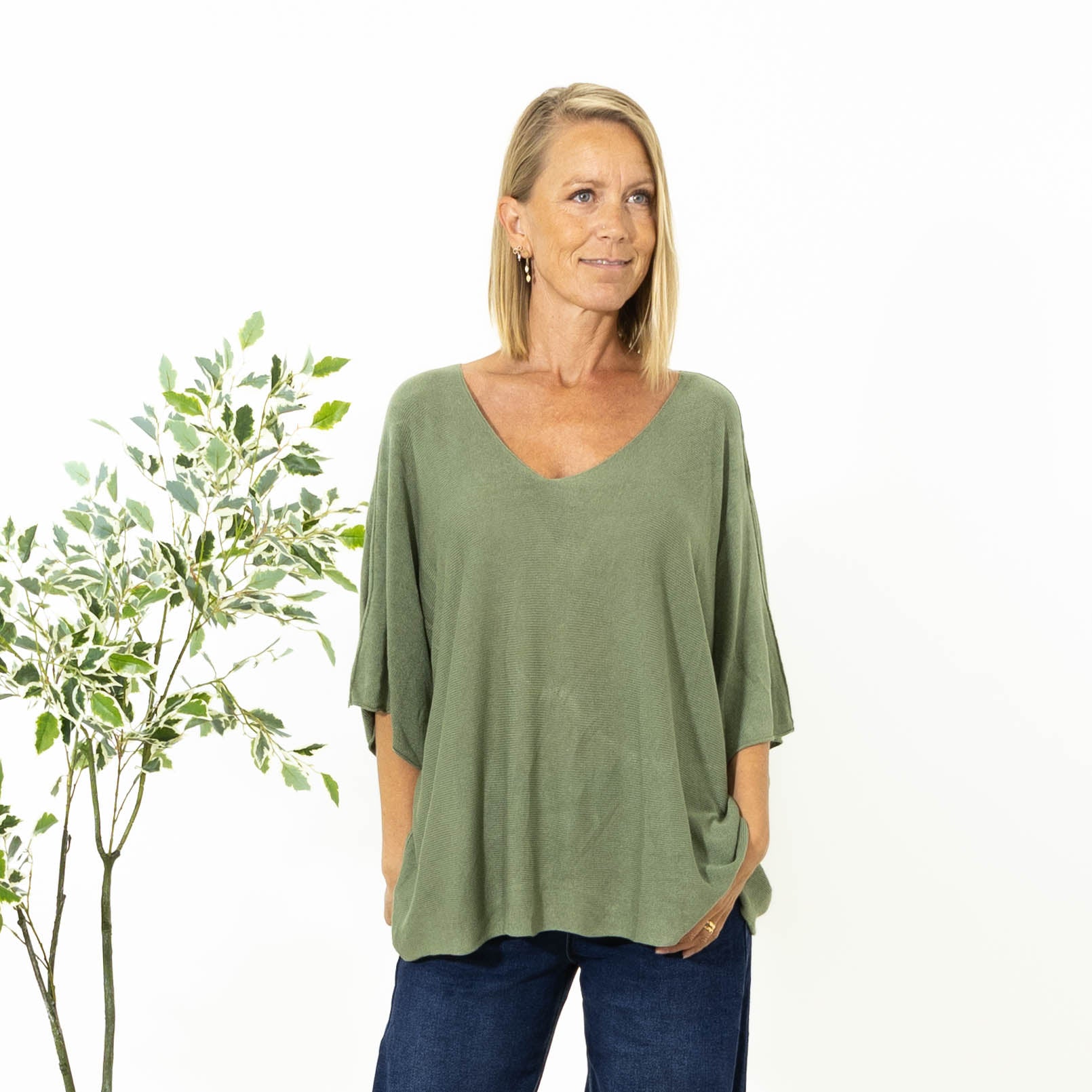 Lilli batwing strik, Khaki